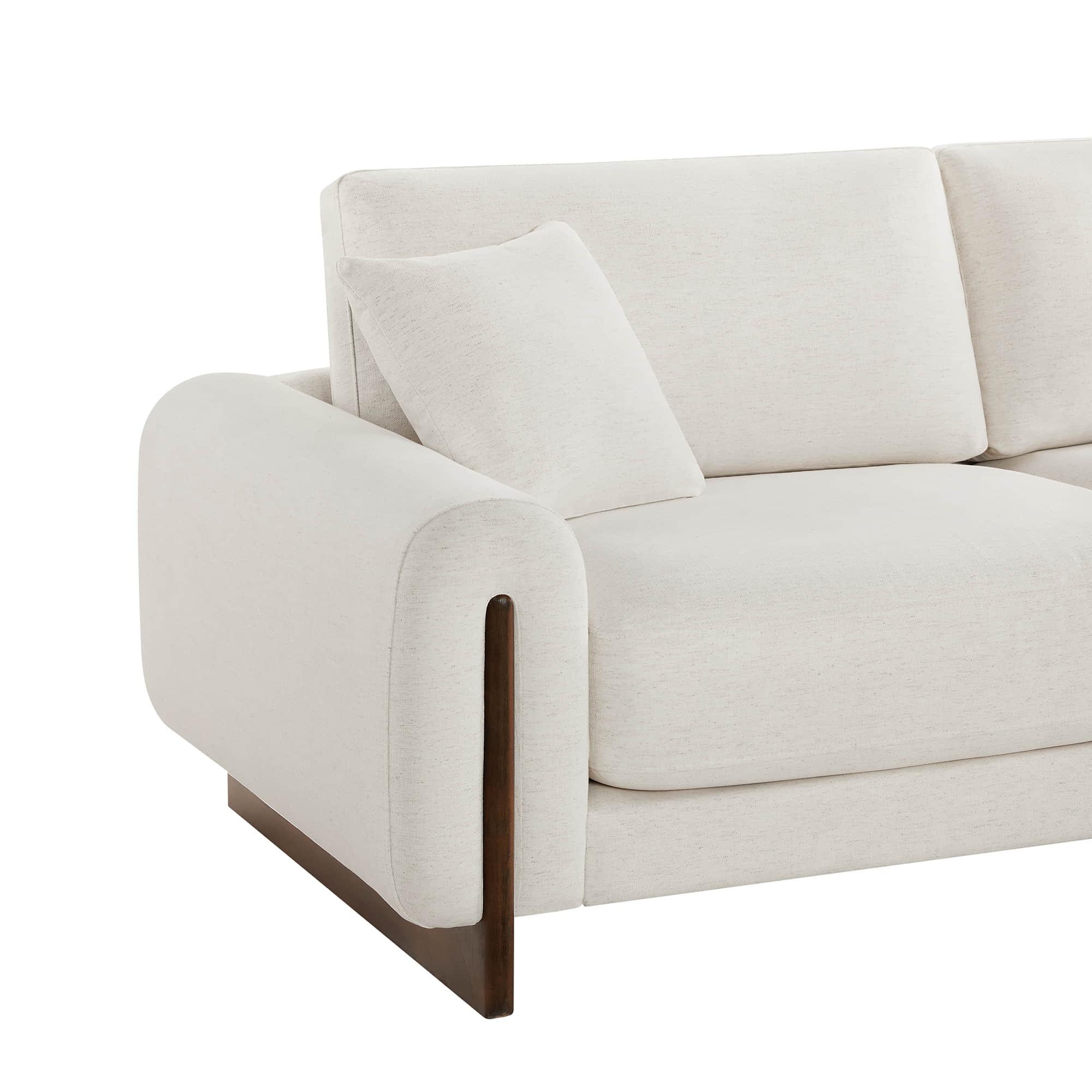 Kiara 3-Seater Chenille Sofa with Birch Wood Base