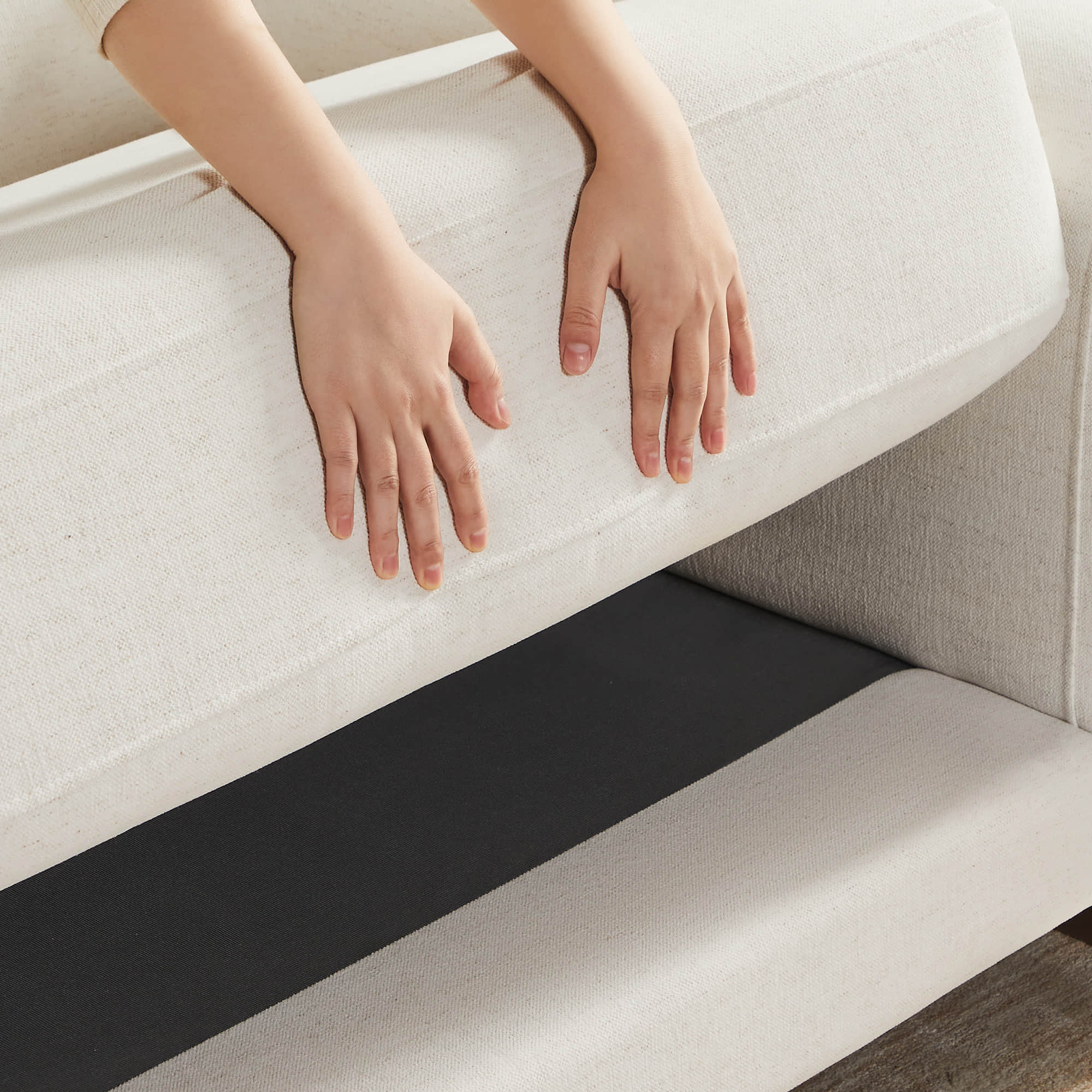 Kiara 3-Seater Chenille Sofa with Birch Wood Base