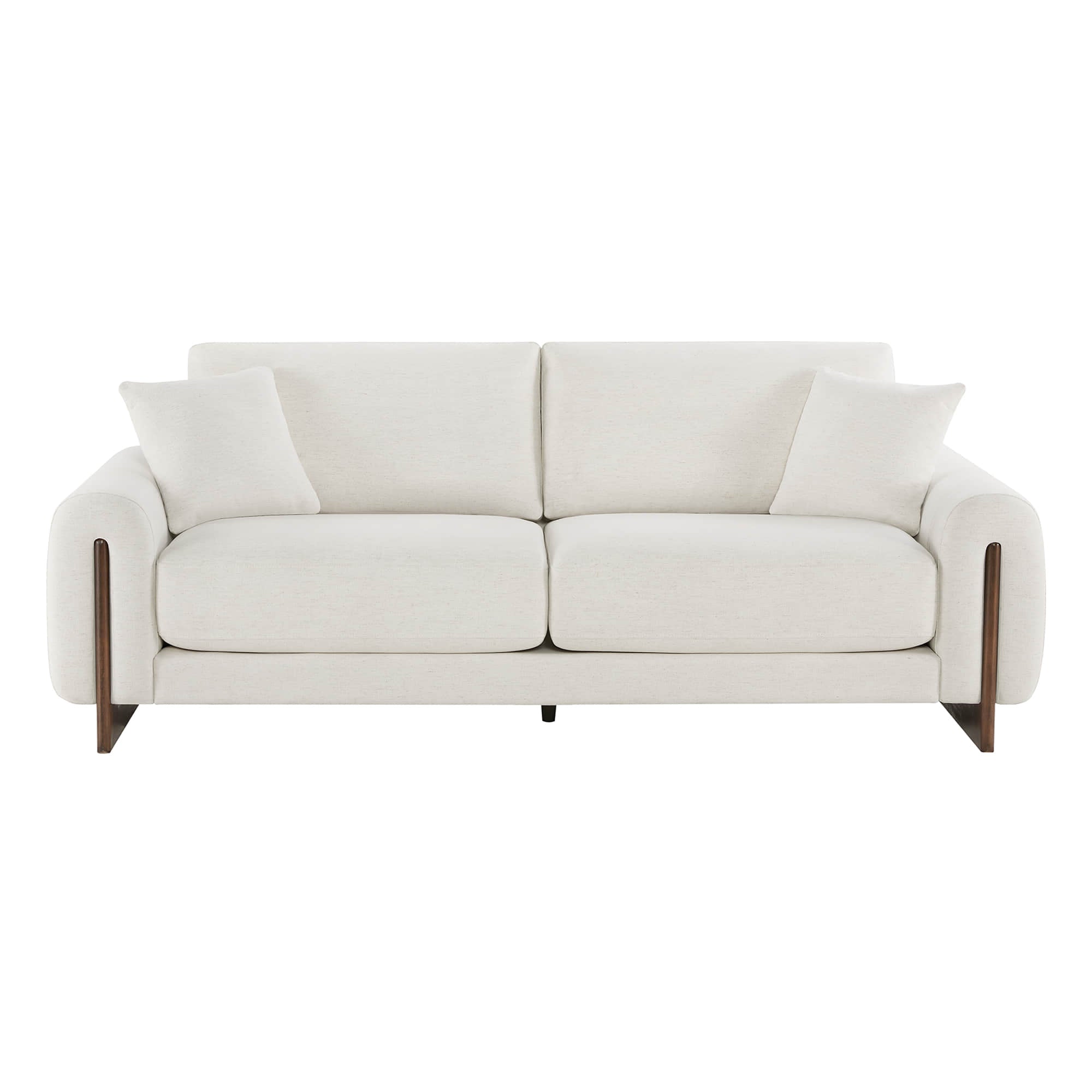Kiara 3-Seater Chenille Sofa with Birch Wood Base