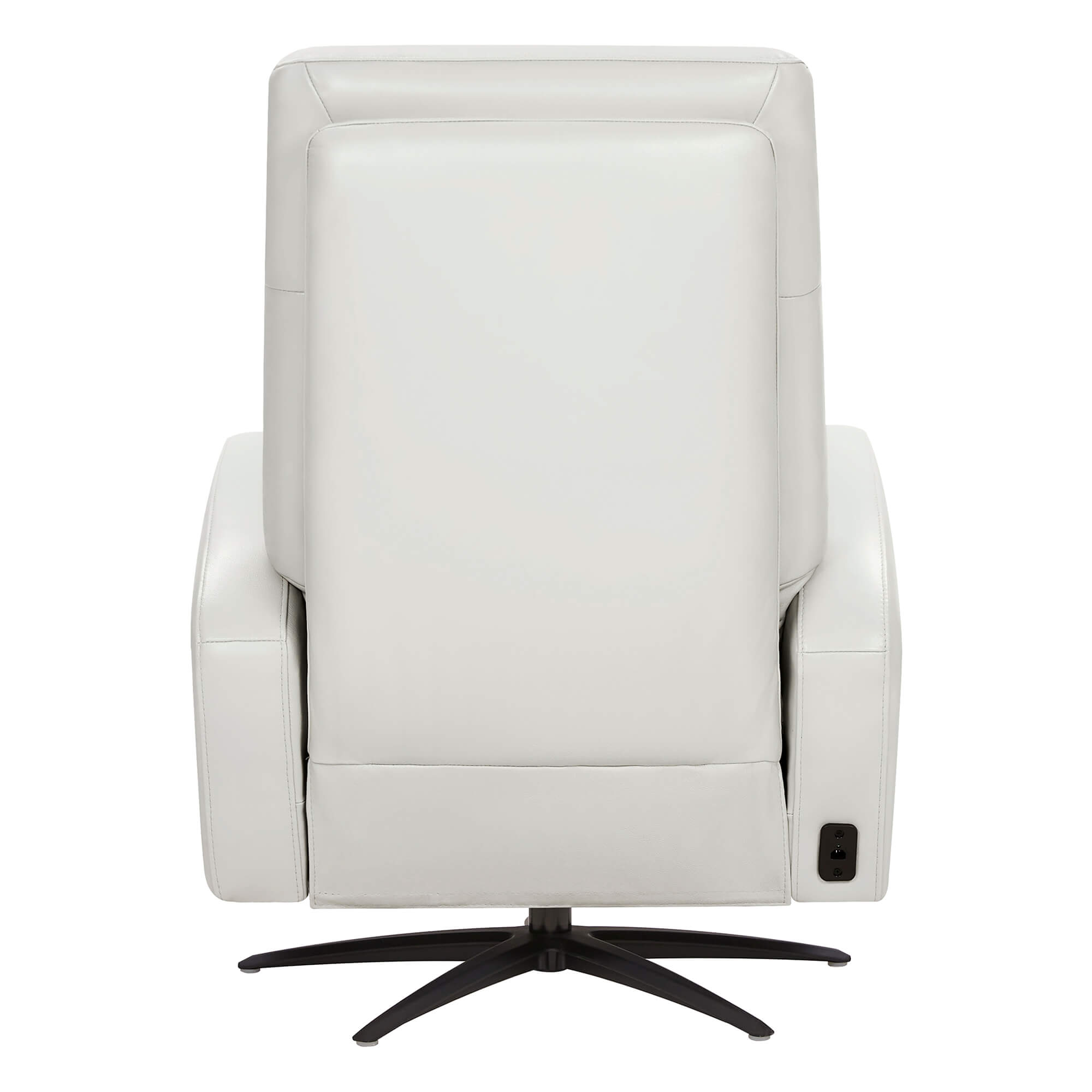 Landon Genuine Leather Power Swivel Recliner with Power Headrest