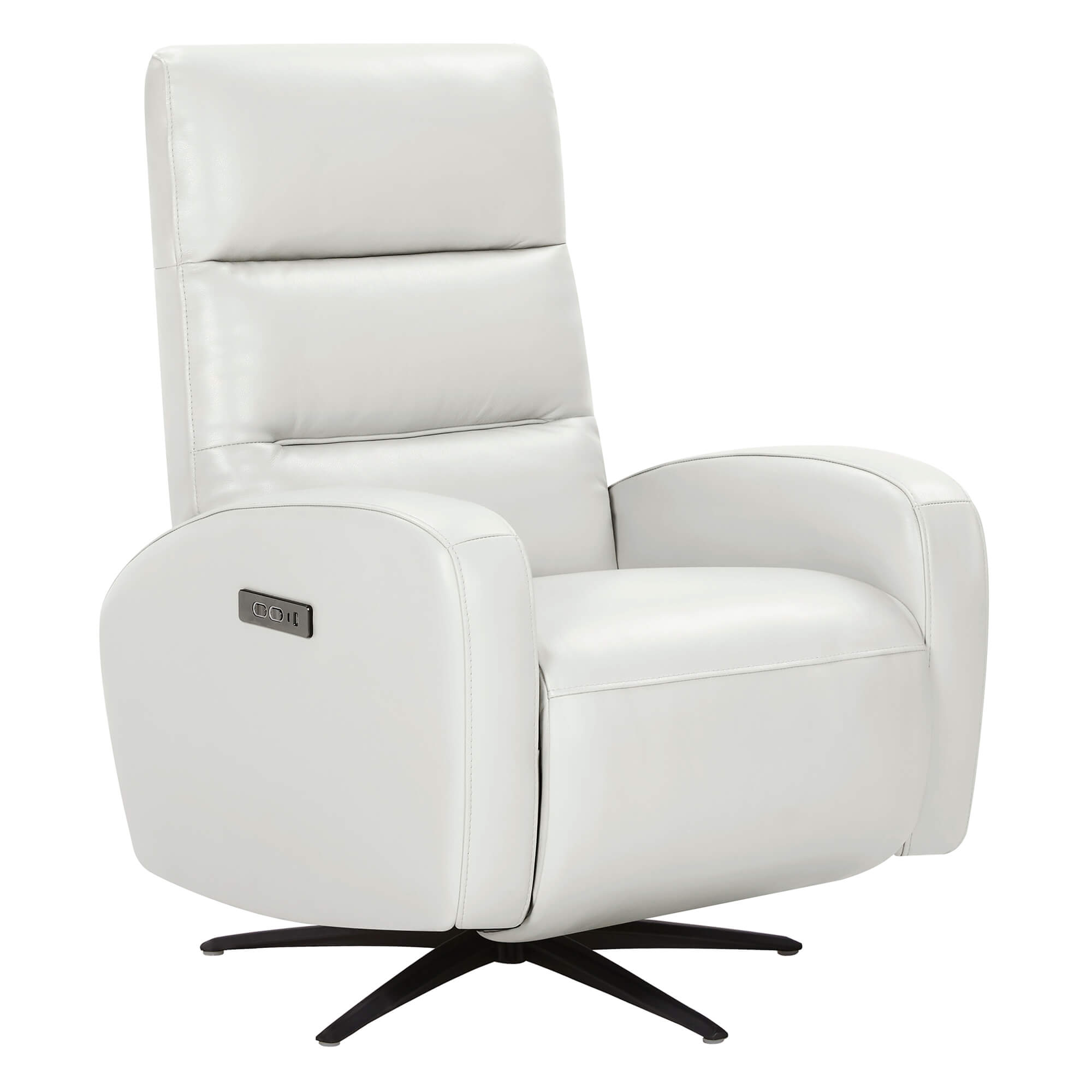 Landon Genuine Leather Power Swivel Recliner with Power Headrest