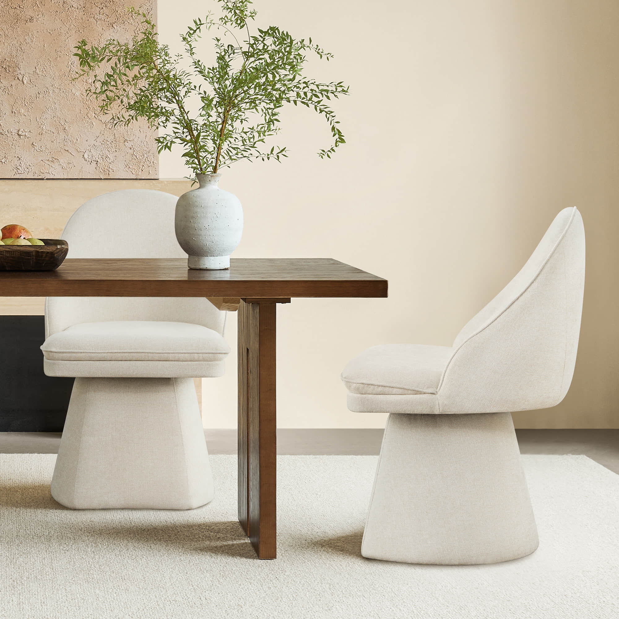Leda Upholstered Swivel Dining Chair