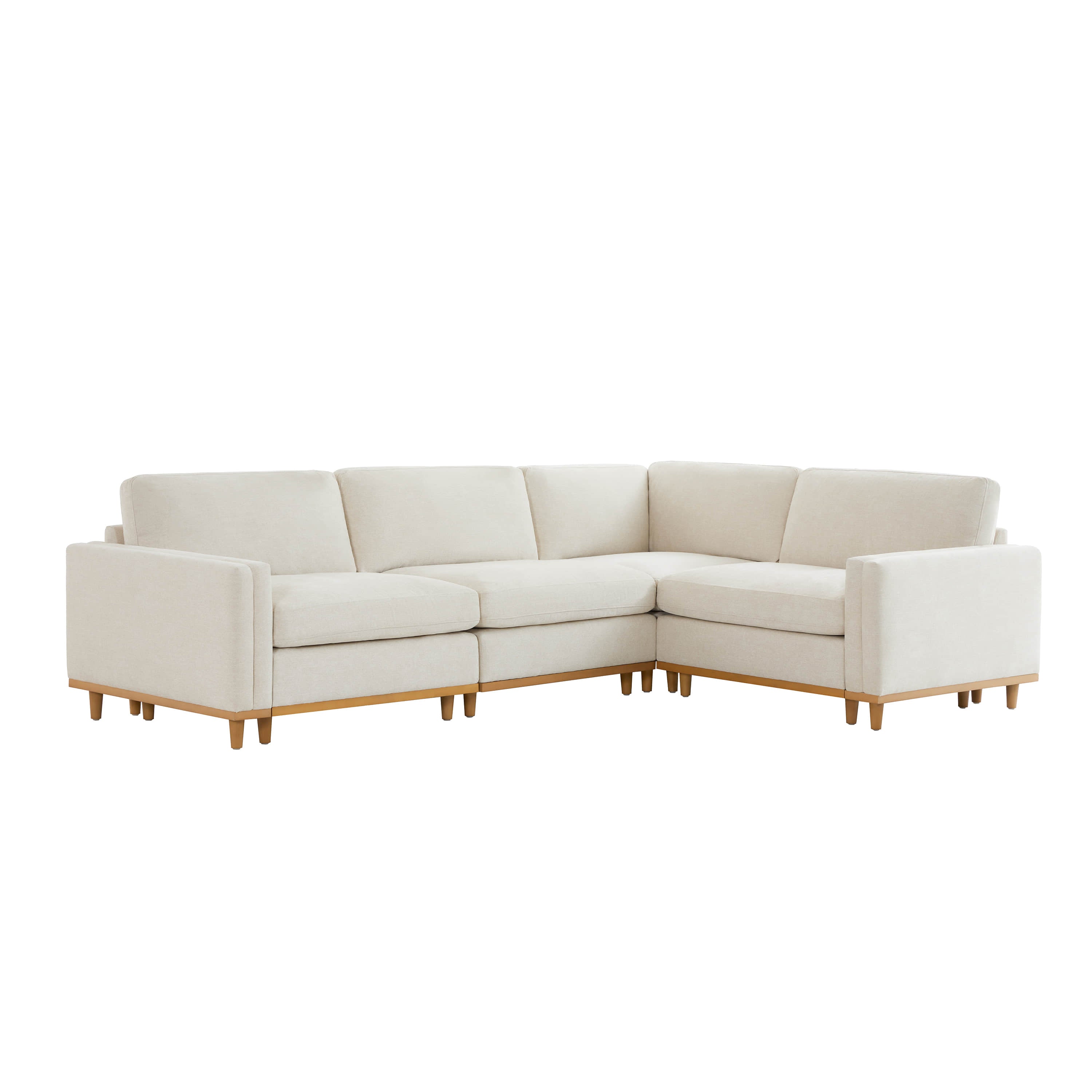 Liam 4-Piece Overstuffed Feather Wood Base Sectional Sofa