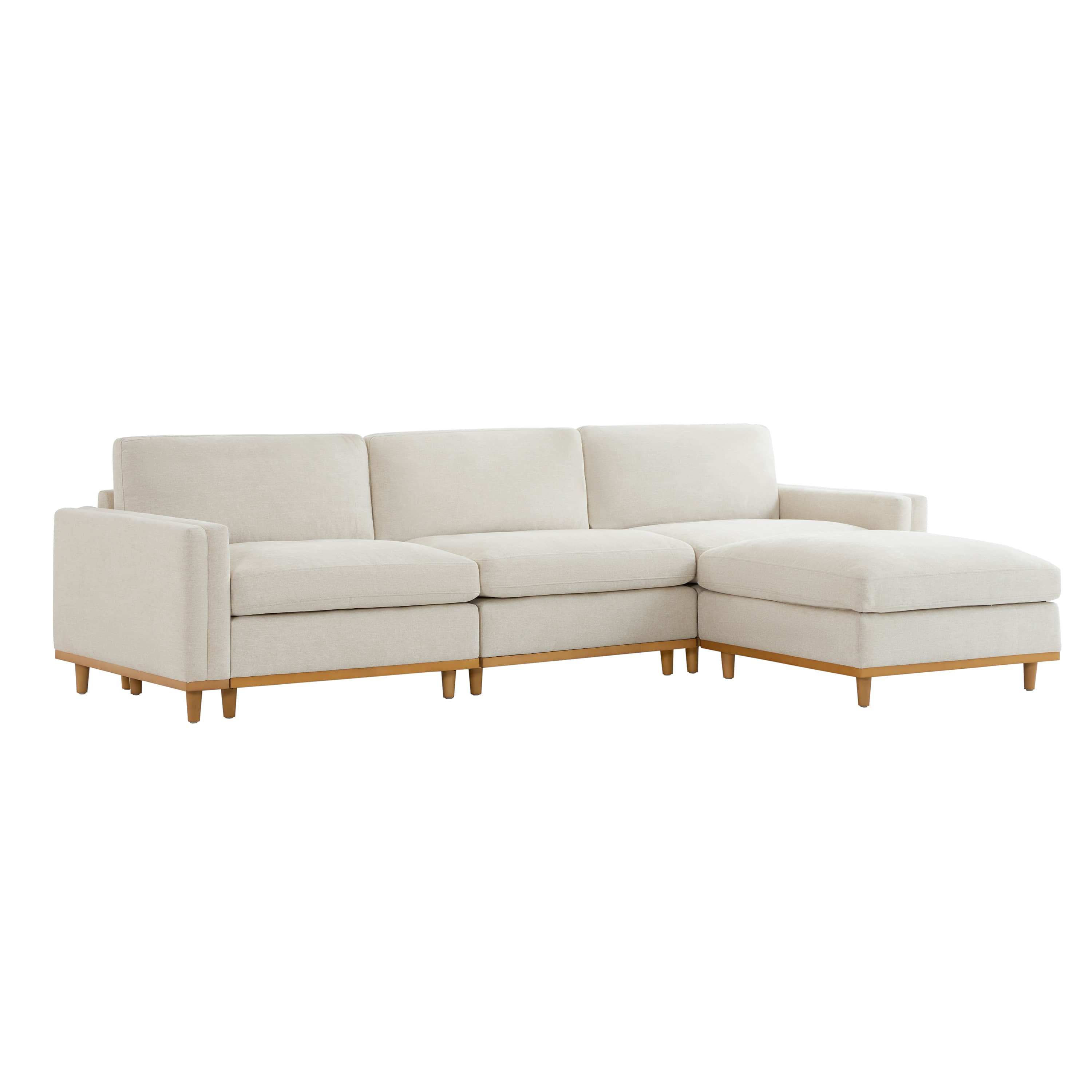 Liam 4-Piece Overstuffed Feather Wood Base Sectional Sofa