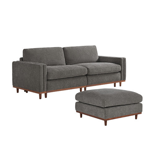 Liam 3-Piece Overstuffed Feather Wood Base Sectional Sofa