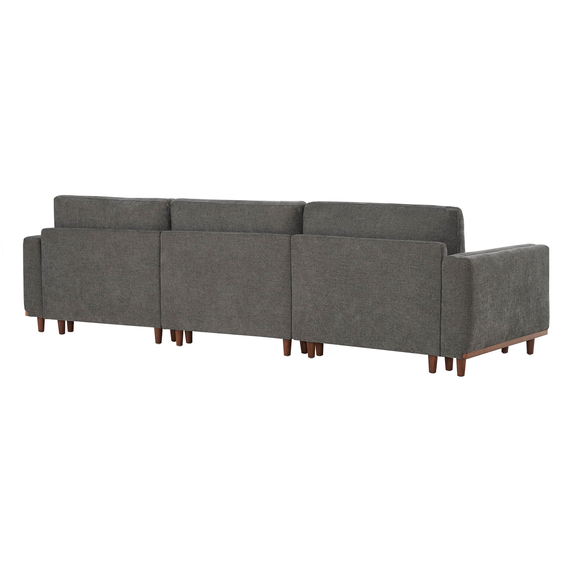 Liam 3-Piece Overstuffed Feather Wood Base Sectional Sofa