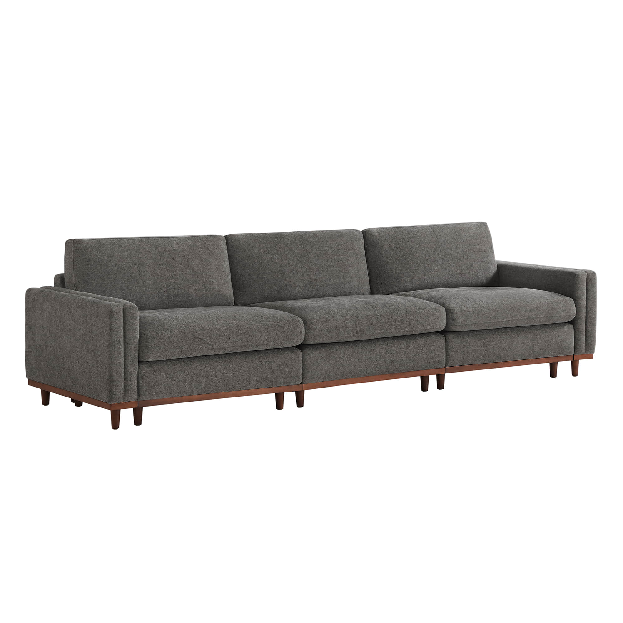 Liam 3-Piece Overstuffed Feather Wood Base Sectional Sofa