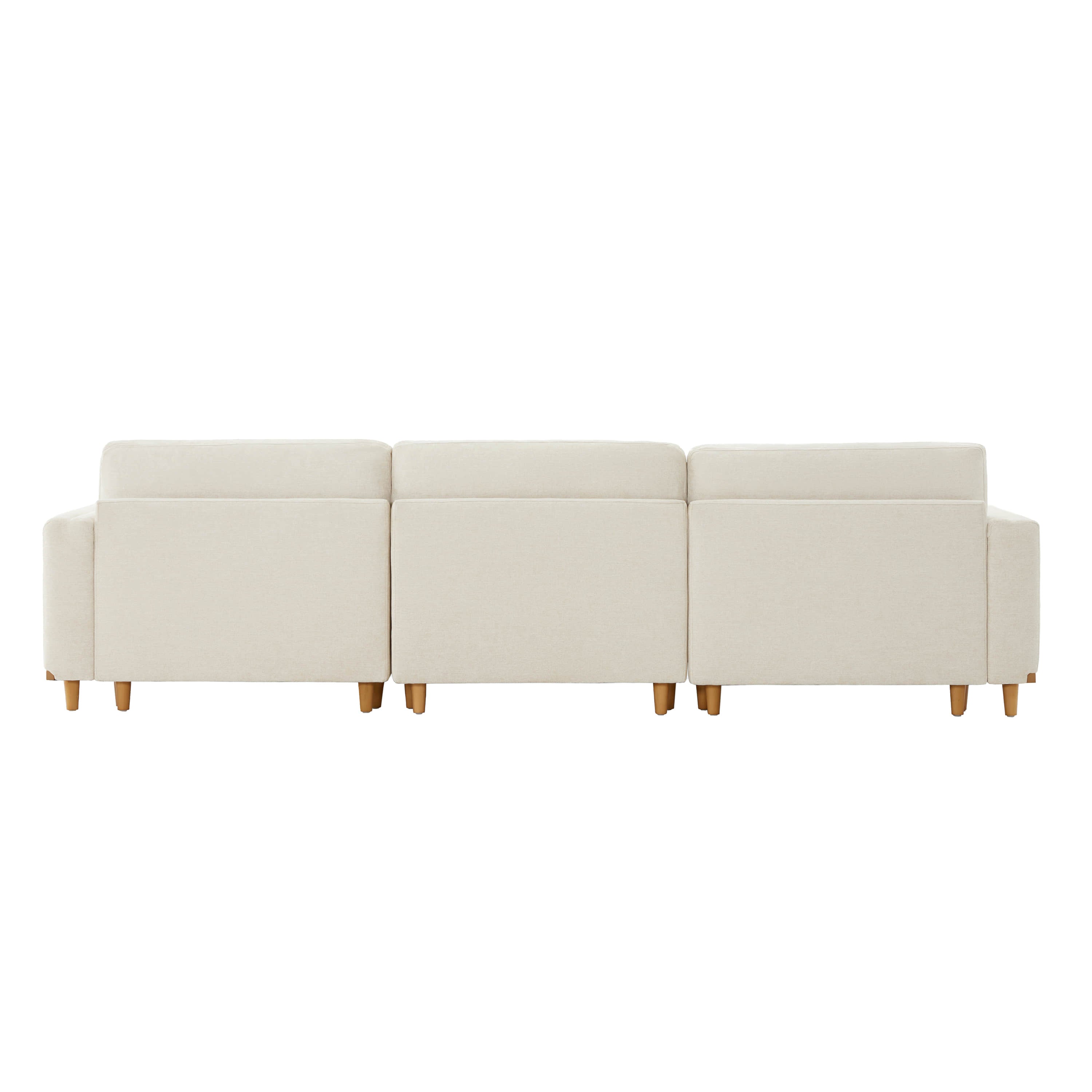 Liam 3-Piece Overstuffed Feather Wood Base Sectional Sofa