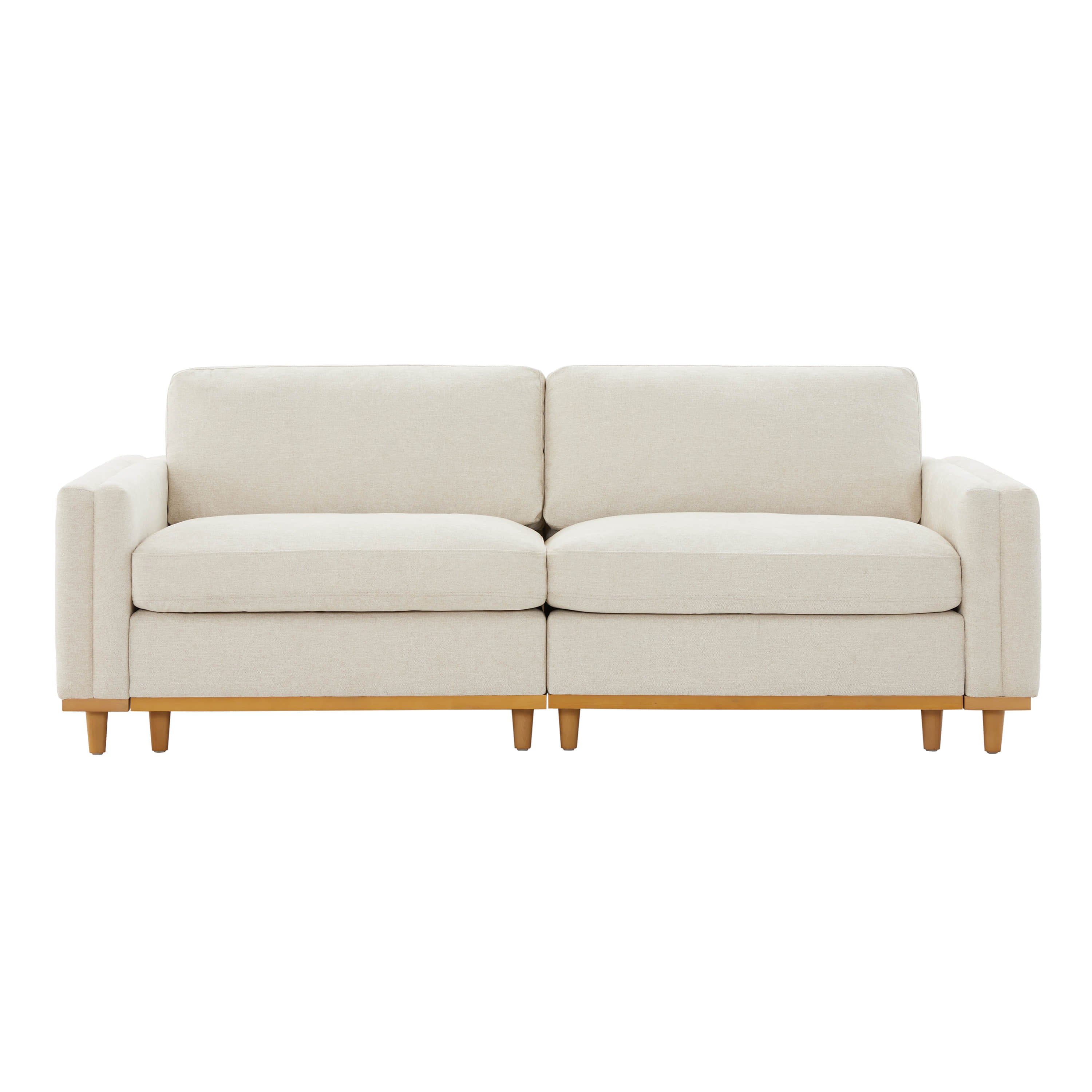 Liam 2-Piece Overstuffed Feather Wood Base Sectional Sofa