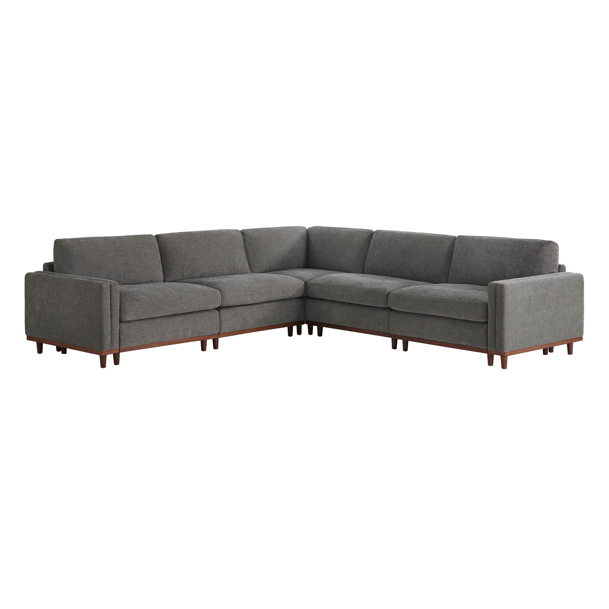 Liam 5-Piece Overstuffed Feather Wood Base Sectional Sofa