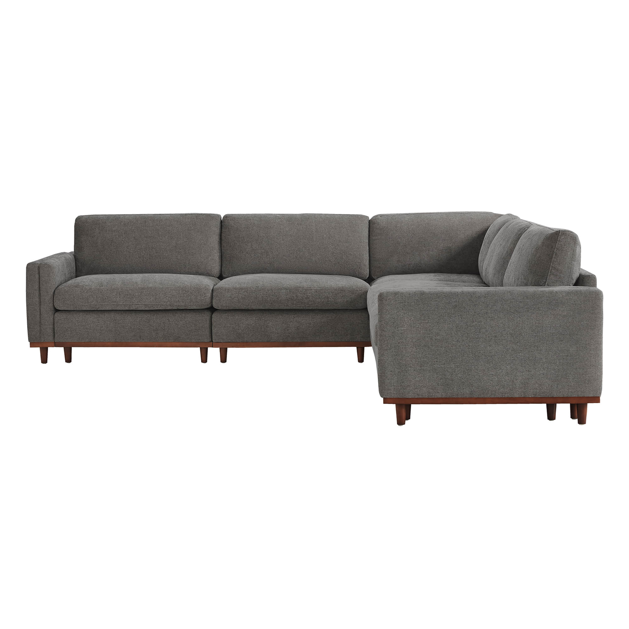 Liam 5-Piece Overstuffed Feather Wood Base Sectional Sofa