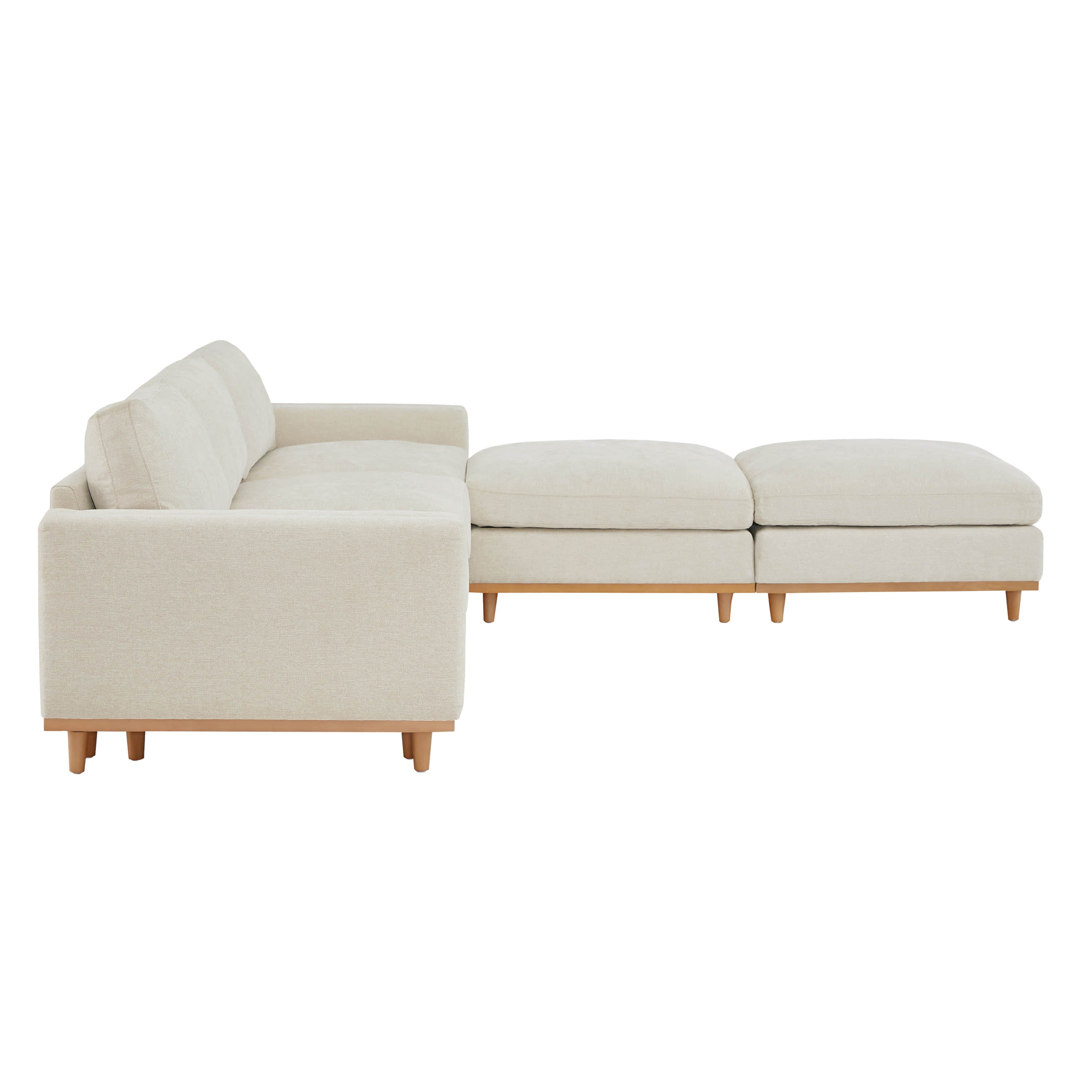 Liam 5-Piece Overstuffed Feather Wood Base Sectional Sofa