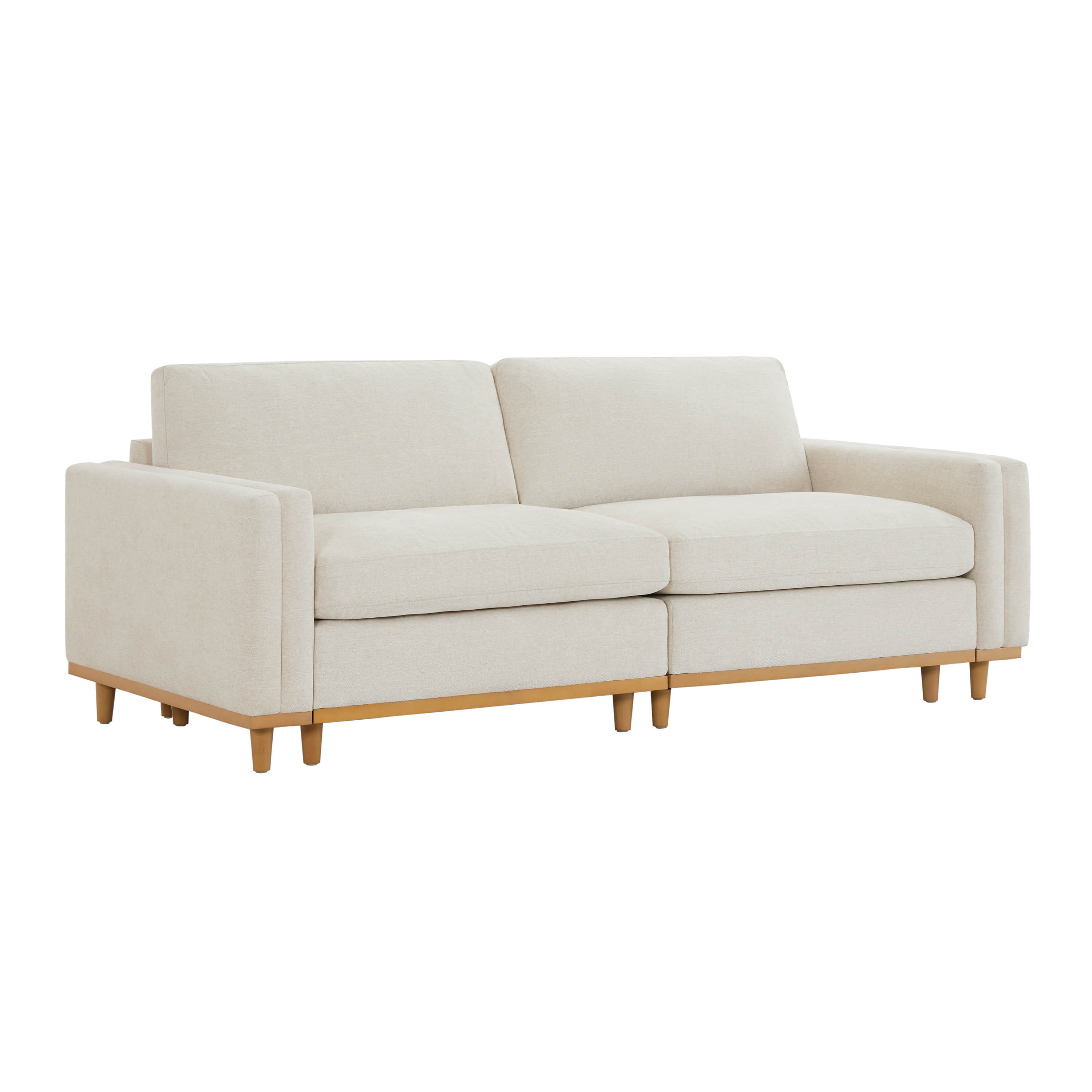 Liam 2-Piece Overstuffed Feather Wood Base Sectional Sofa