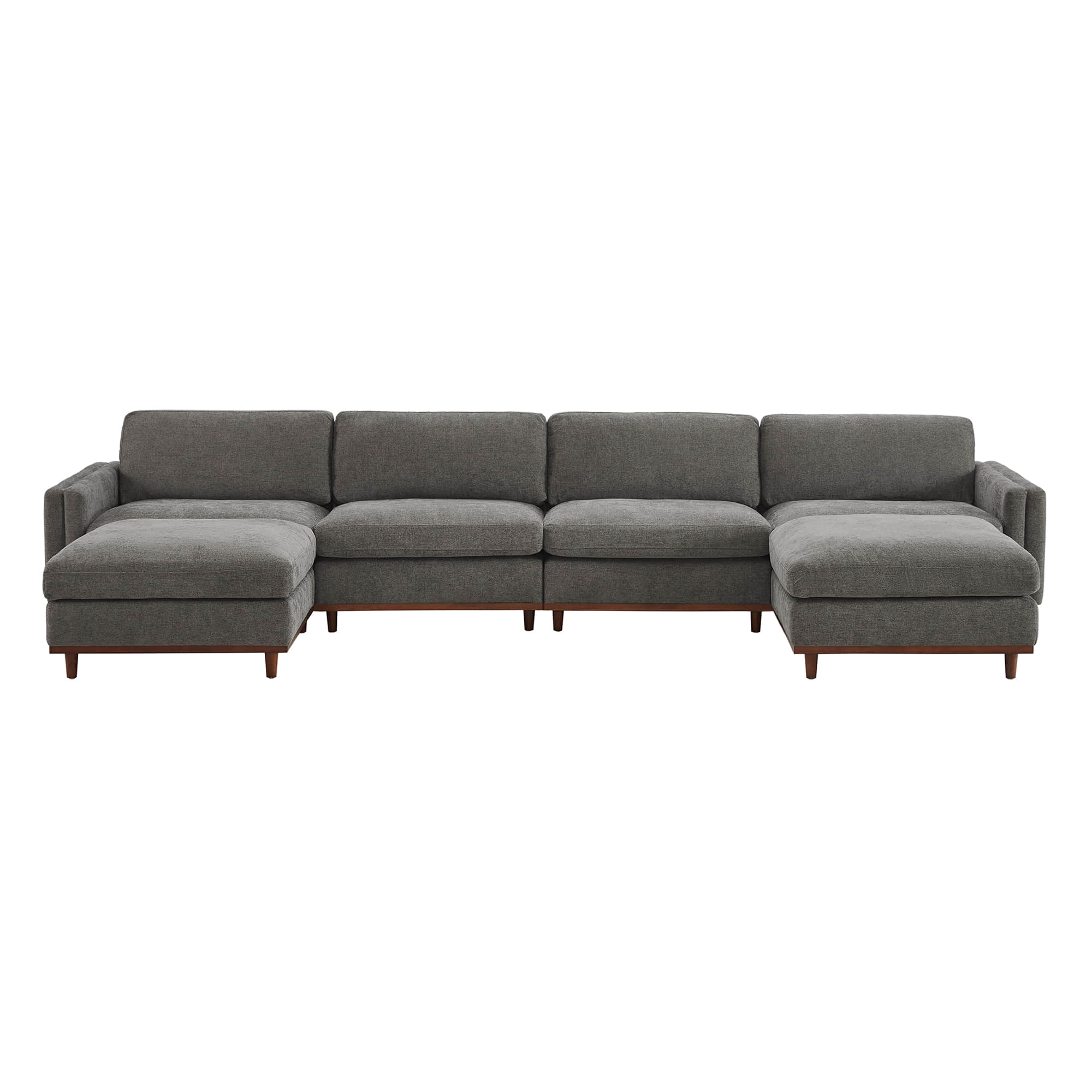 Liam 6-Piece Overstuffed Feather Wood Base Sectional Sofa