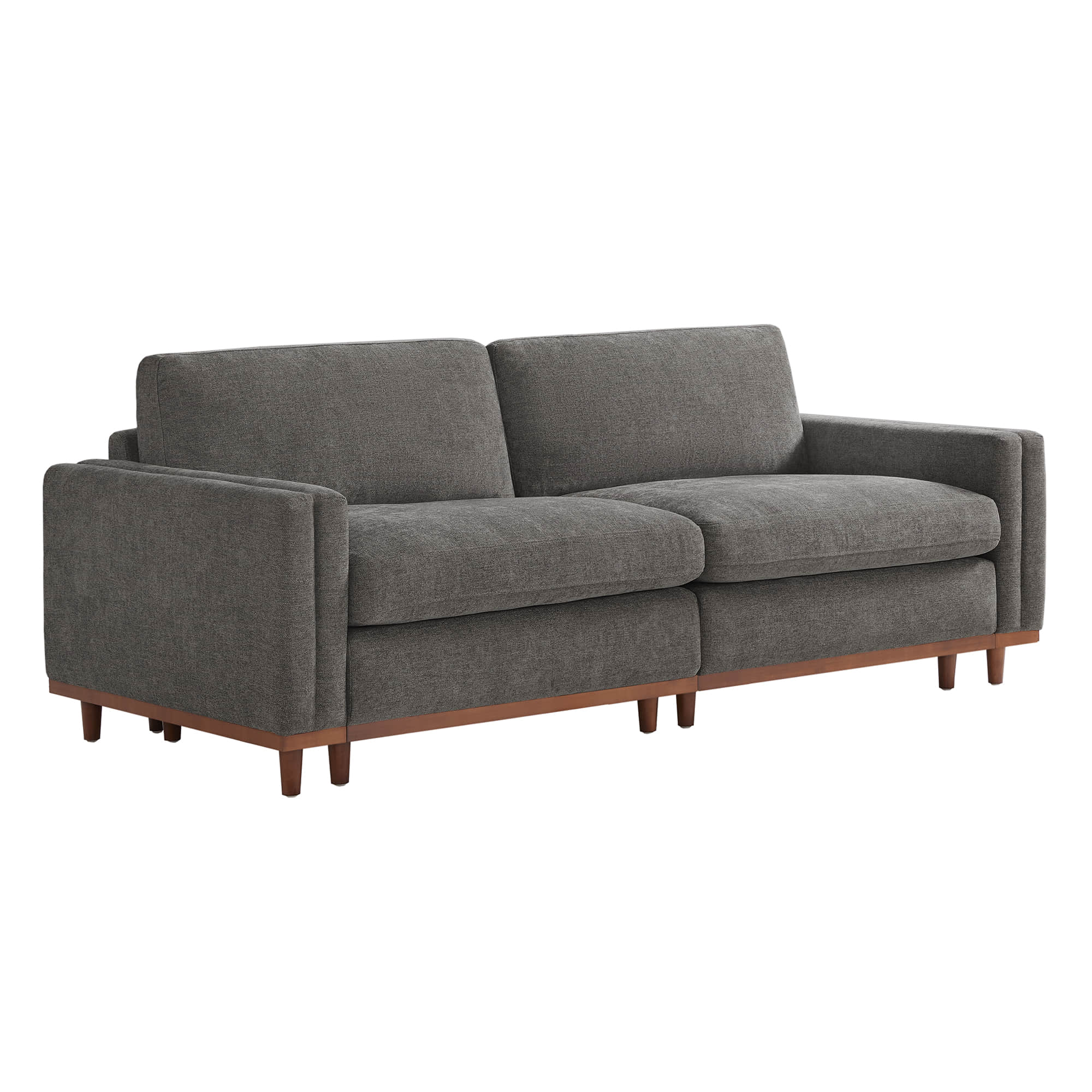 Liam 2-Piece Overstuffed Feather Wood Base Sectional Sofa