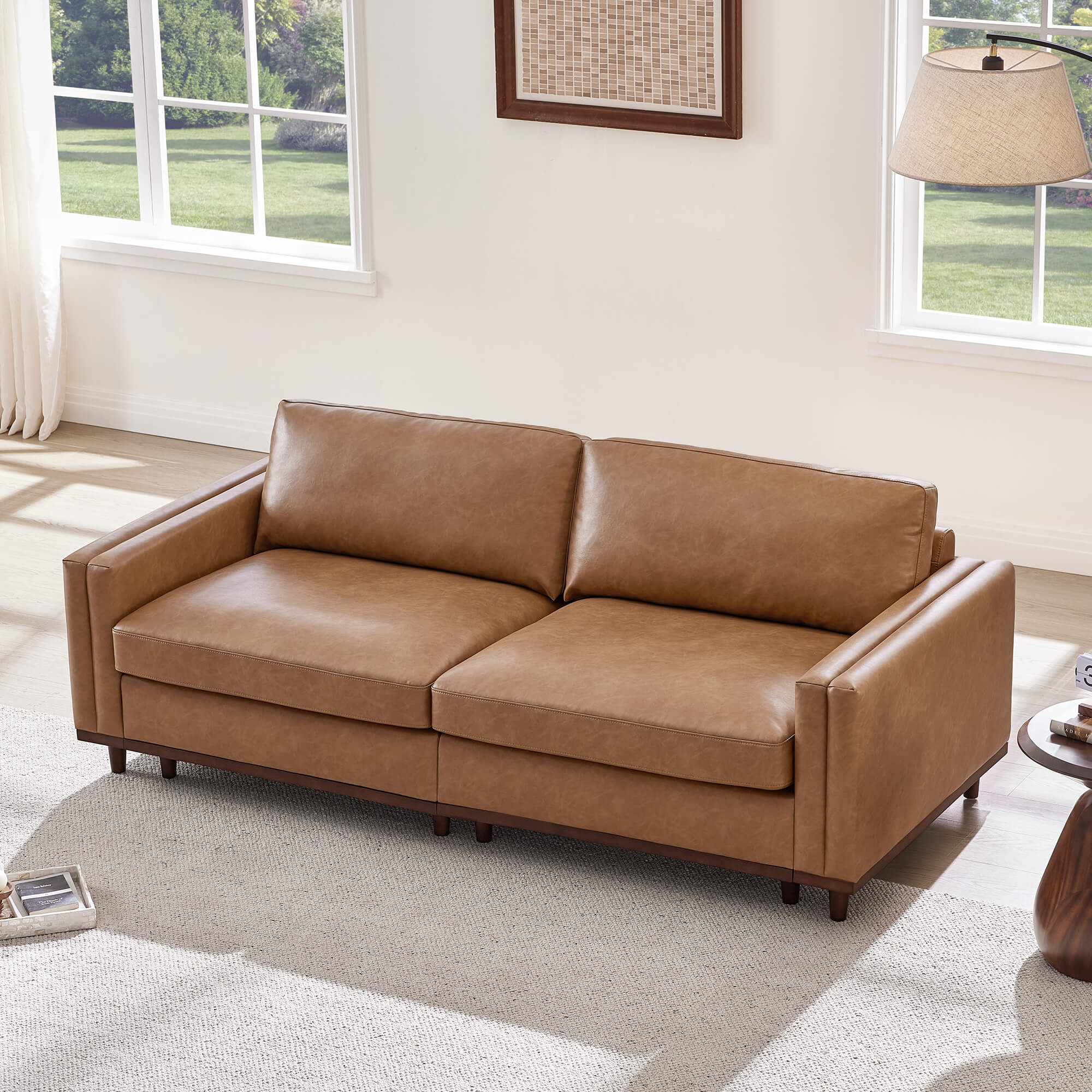 Liam 2-Piece Overstuffed Feather Wood Base Sectional Sofa