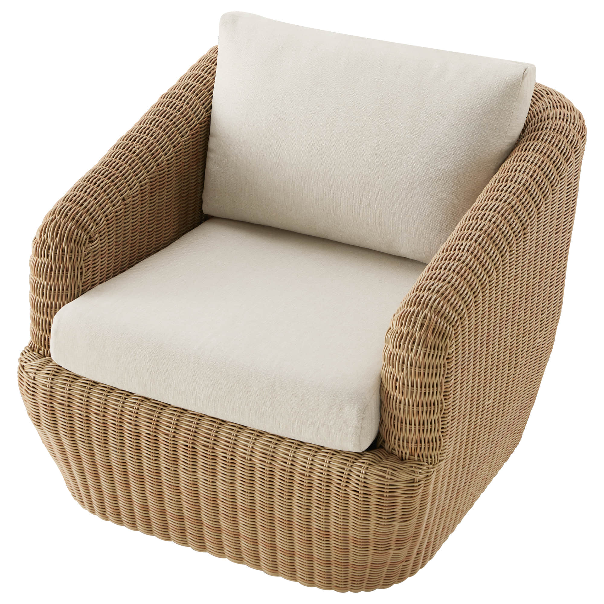 Liana Wicker Outdoor Swivel Accent Chair
