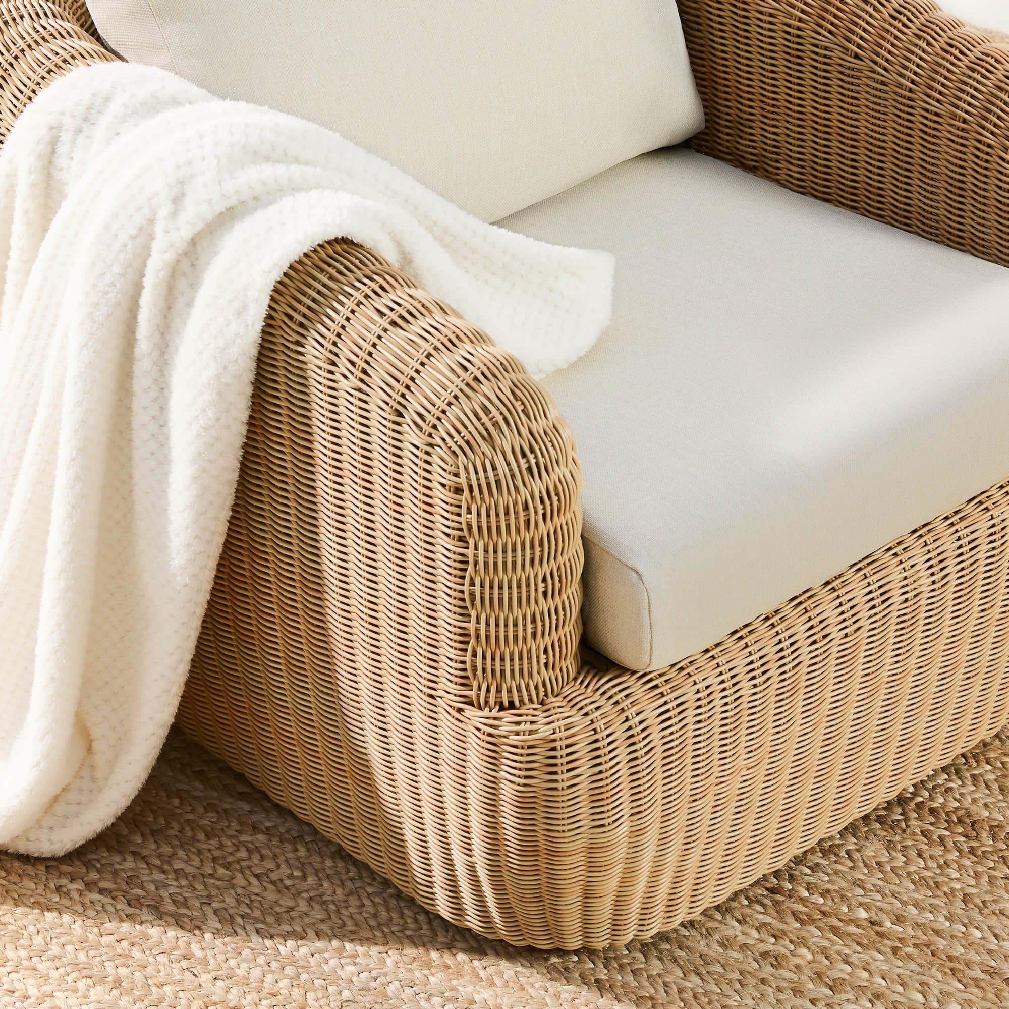 Liana Wicker Outdoor Swivel Accent Chair