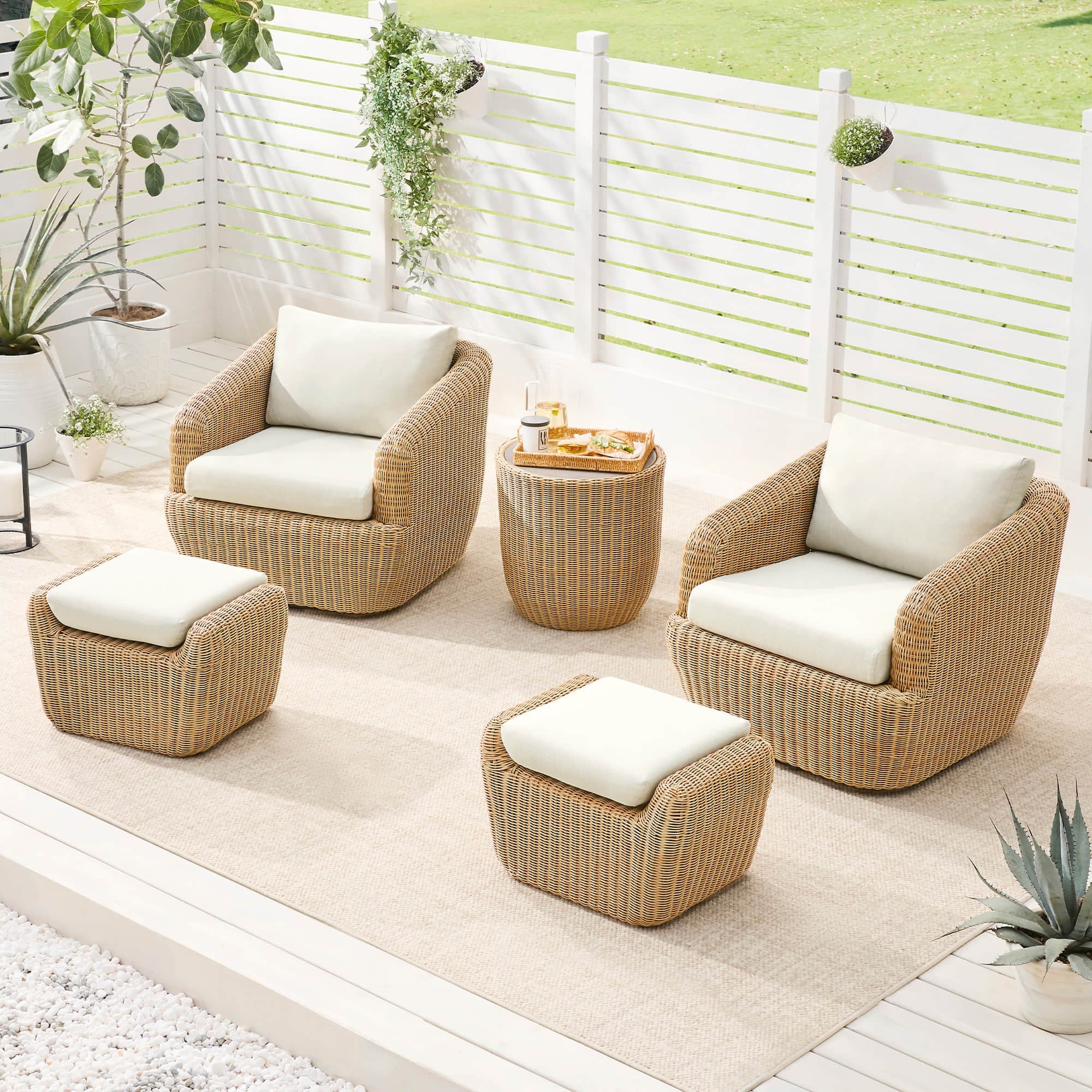 Ensemble de jardin en osier Liana, 5 pièces