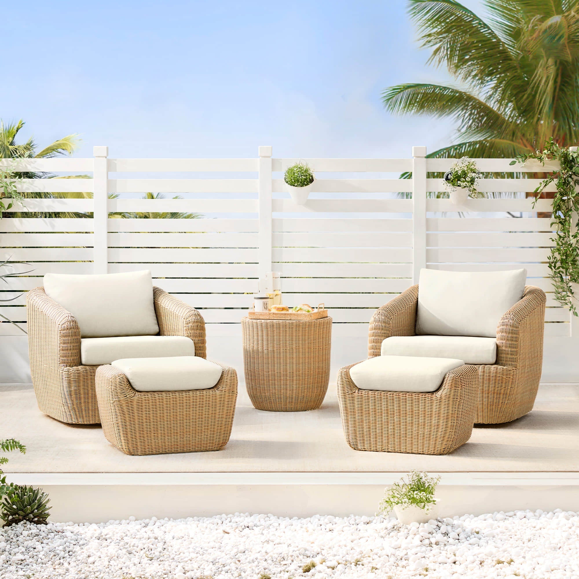 Liana Wicker Outdoor 5-Piece Patio Set