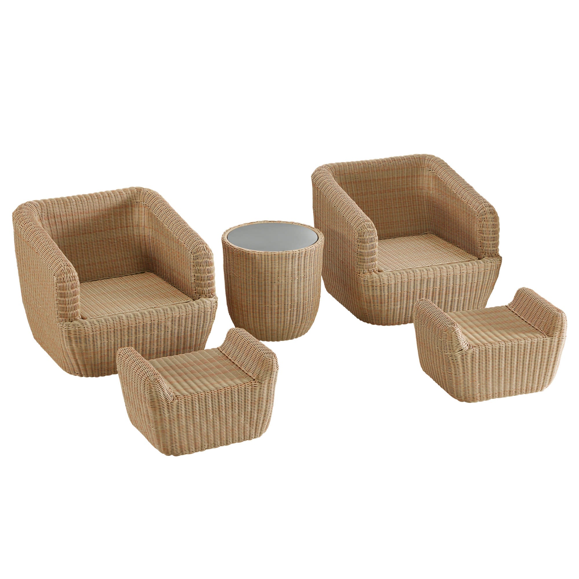 Liana Wicker Outdoor 5-Piece Patio Set