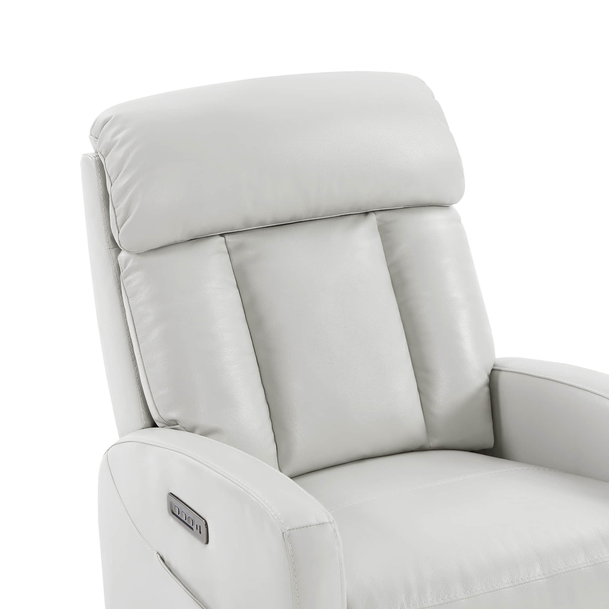 Maxwell Genuine Leather Swivel Glider Recliner with Power Lumbar&Headrest