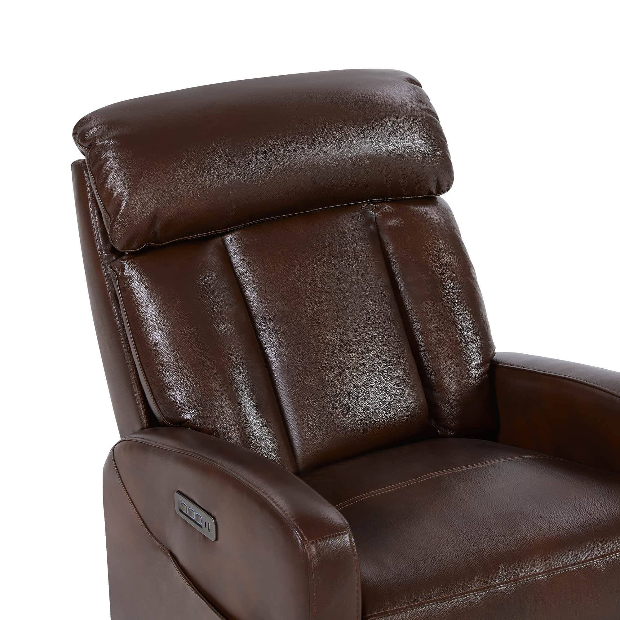 Maxwell Genuine Leather Swivel Glider Recliner with Power Lumbar&Headrest