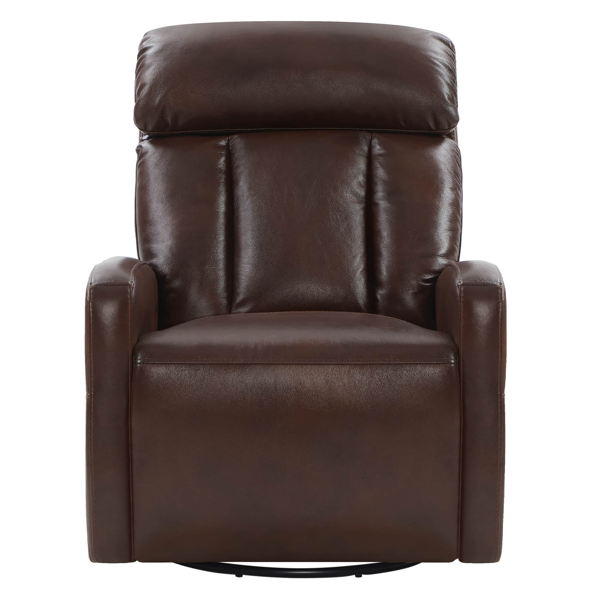 Maxwell Genuine Leather Swivel Glider Recliner with Power Lumbar&Headrest