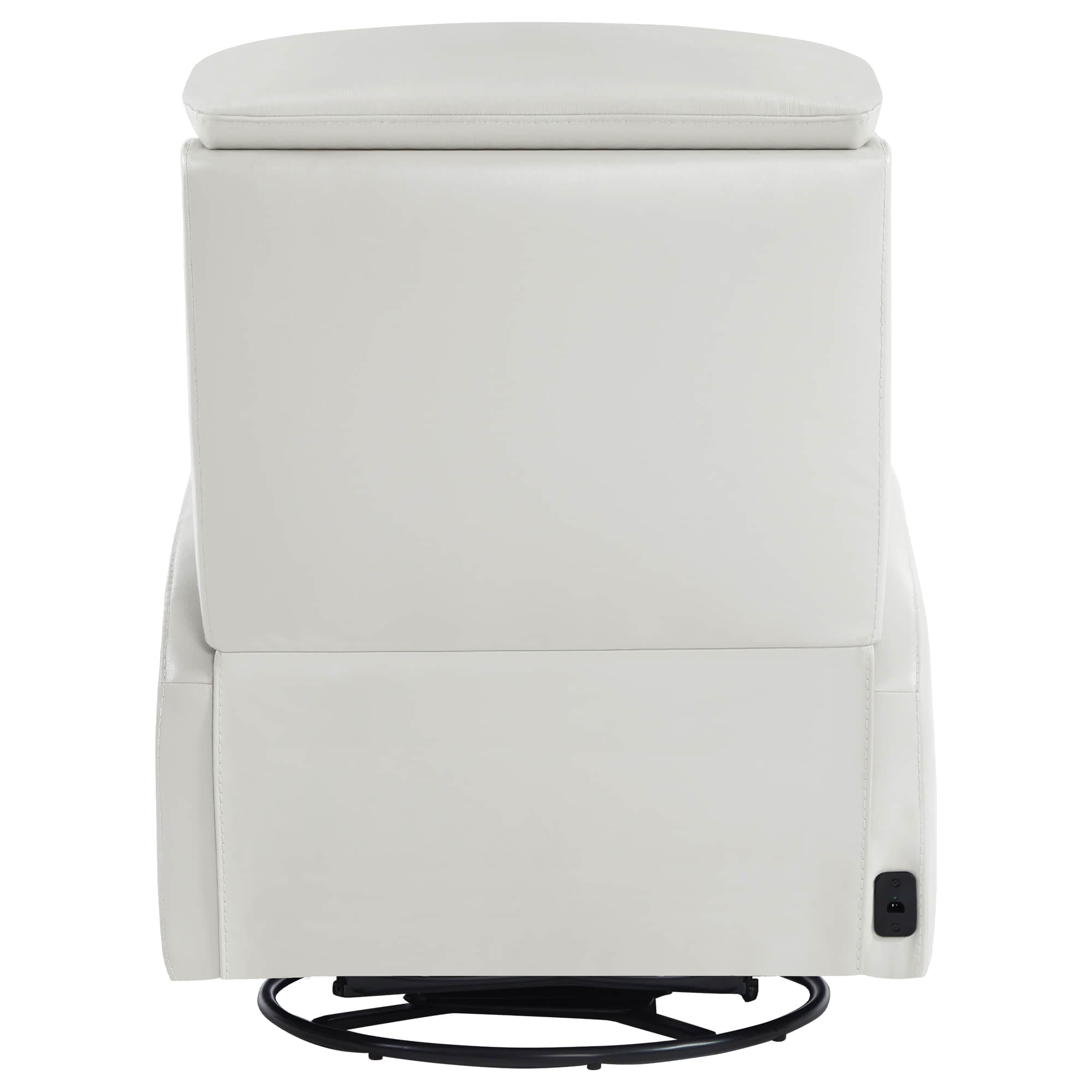 Maxwell Genuine Leather Swivel Glider Recliner with Power Lumbar&Headrest