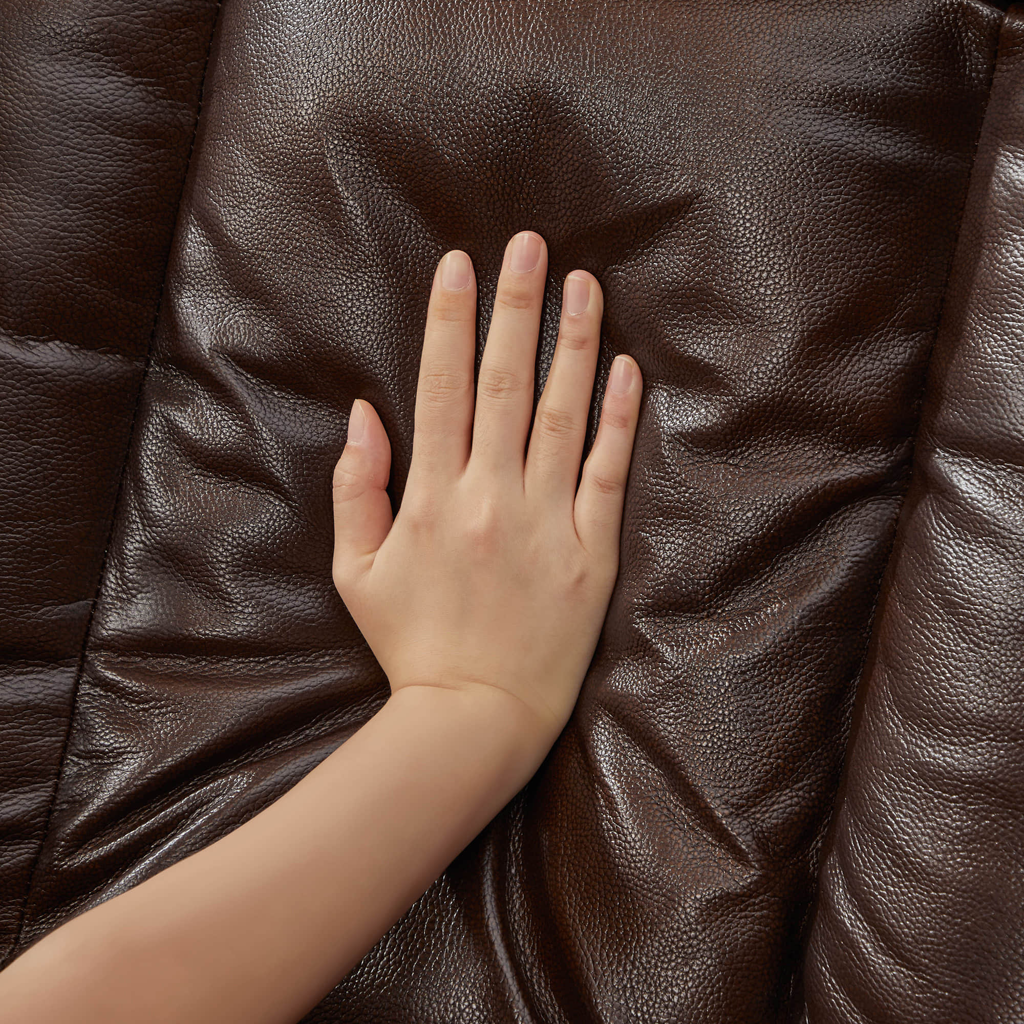 Maxwell Genuine Leather Swivel Glider Recliner with Power Lumbar&Headrest