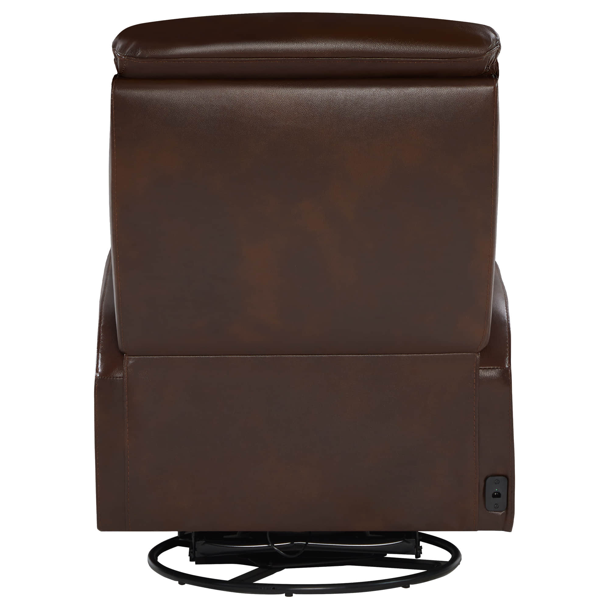 Maxwell Genuine Leather Swivel Glider Recliner with Power Lumbar&Headrest