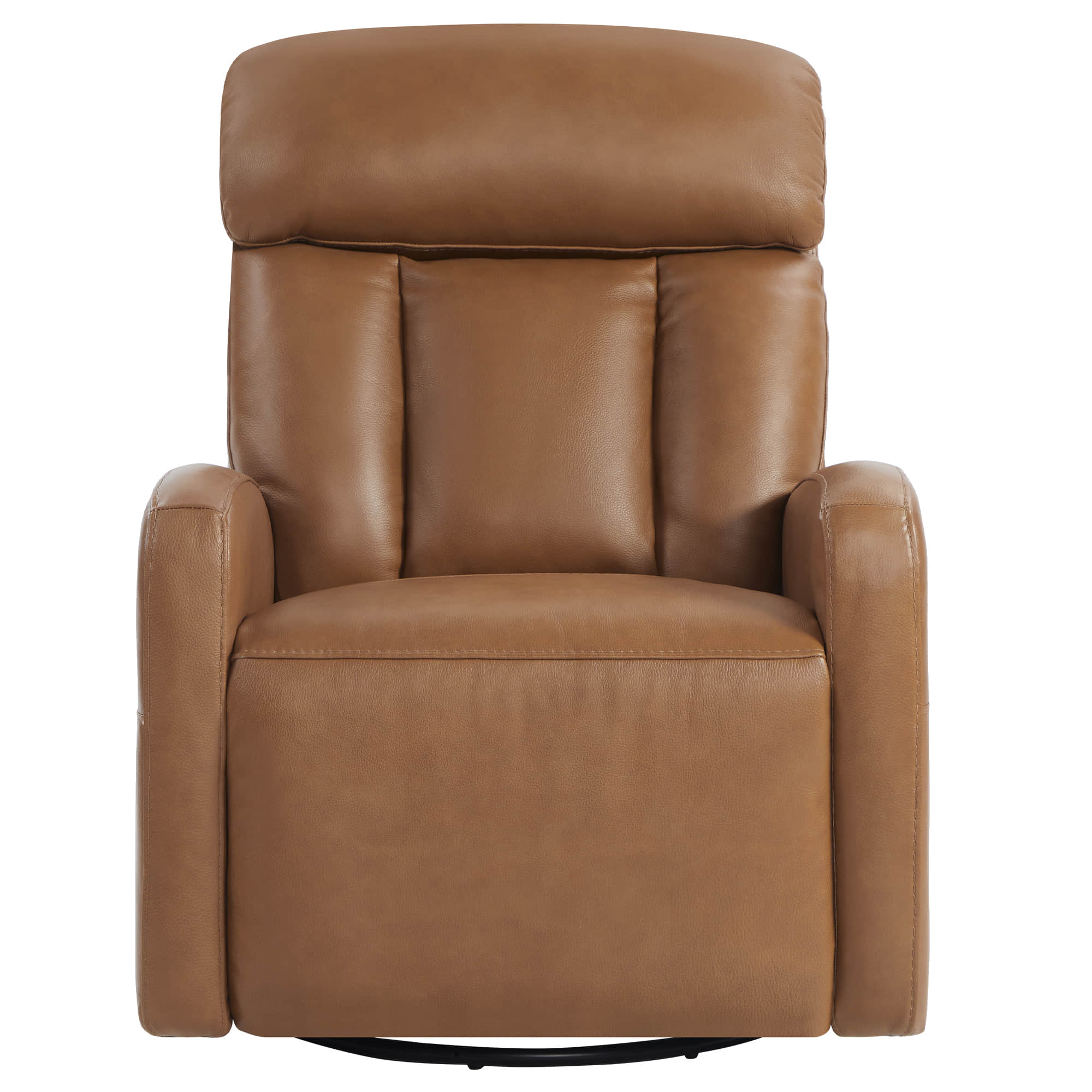 Maxwell Genuine Leather Swivel Glider Recliner with Power Lumbar&Headrest