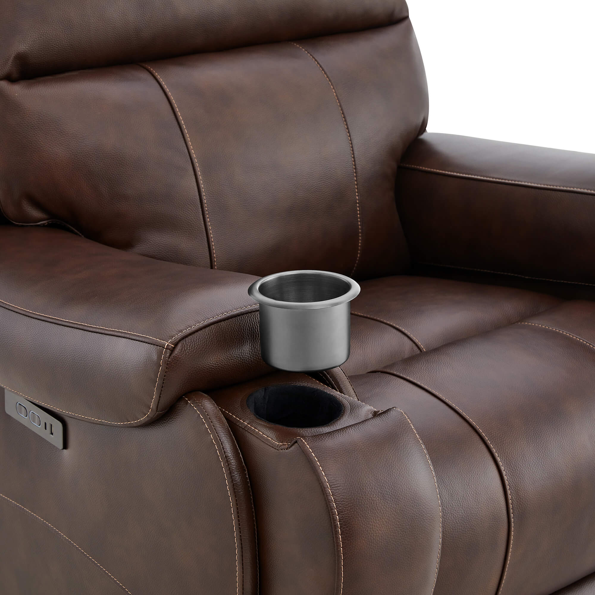 Noah Zero-Gravity Genuine Leather Recliner with Power Headrest