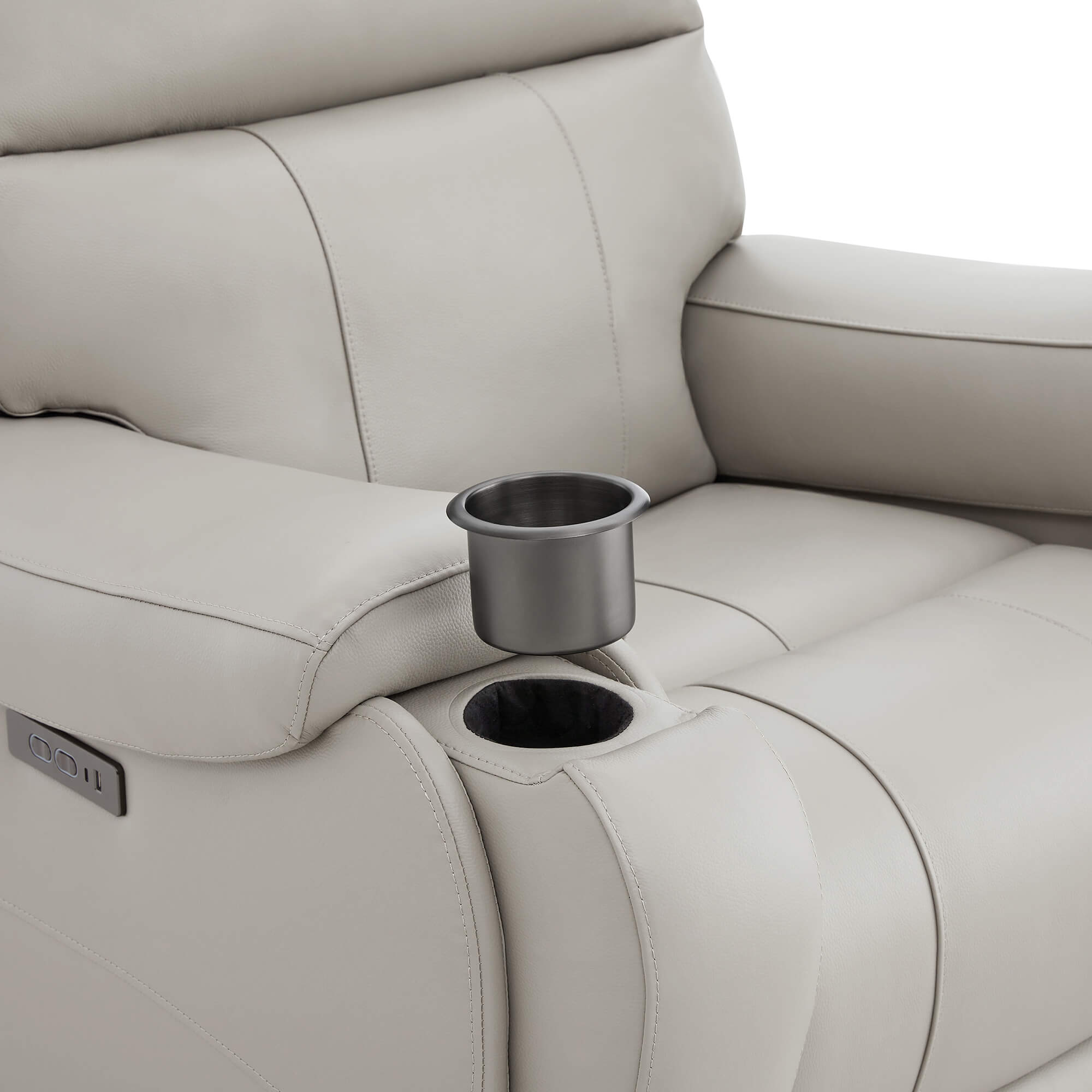 Noah Zero-Gravity Genuine Leather Recliner with Power Headrest