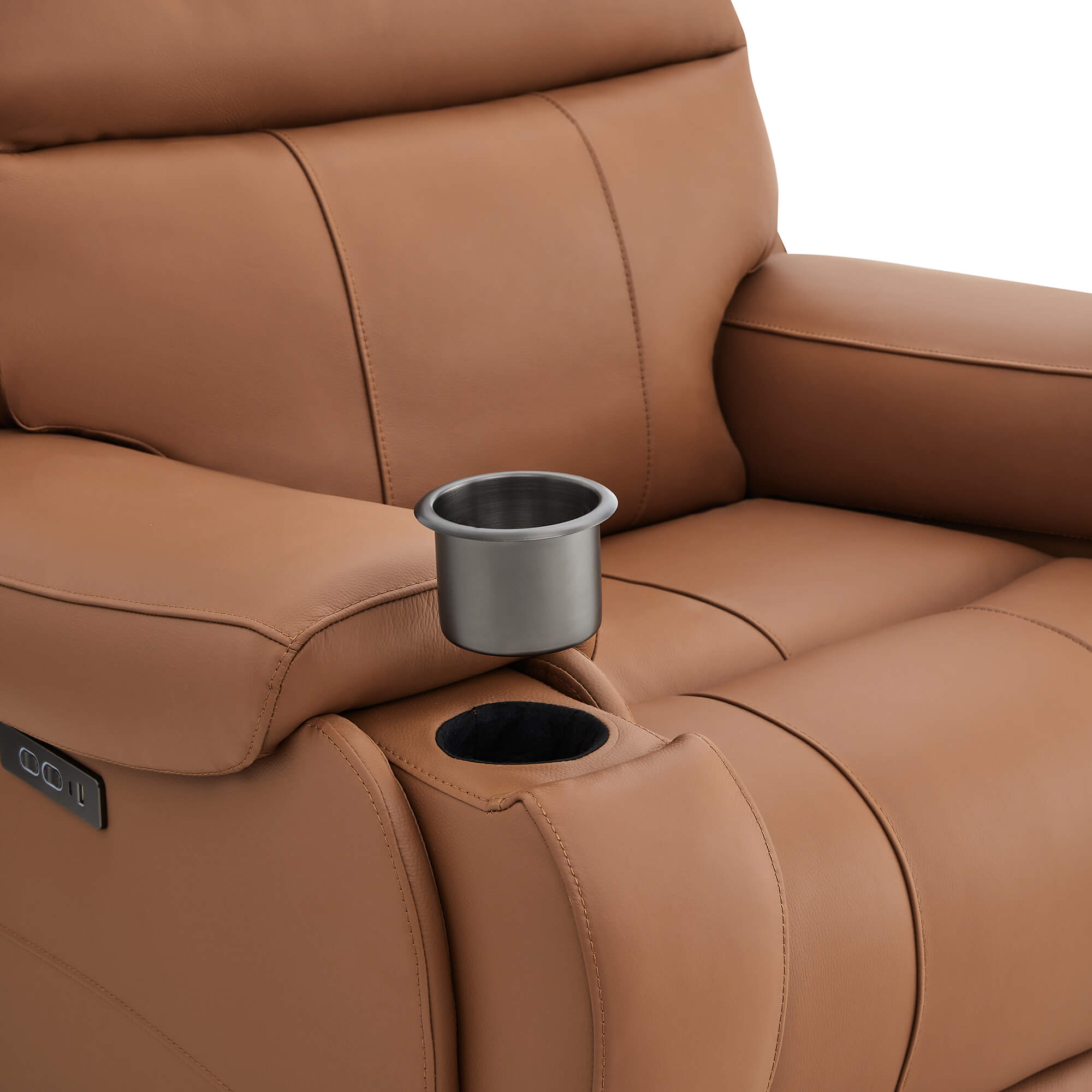 Noah Zero-Gravity Genuine Leather Recliner with Power Headrest