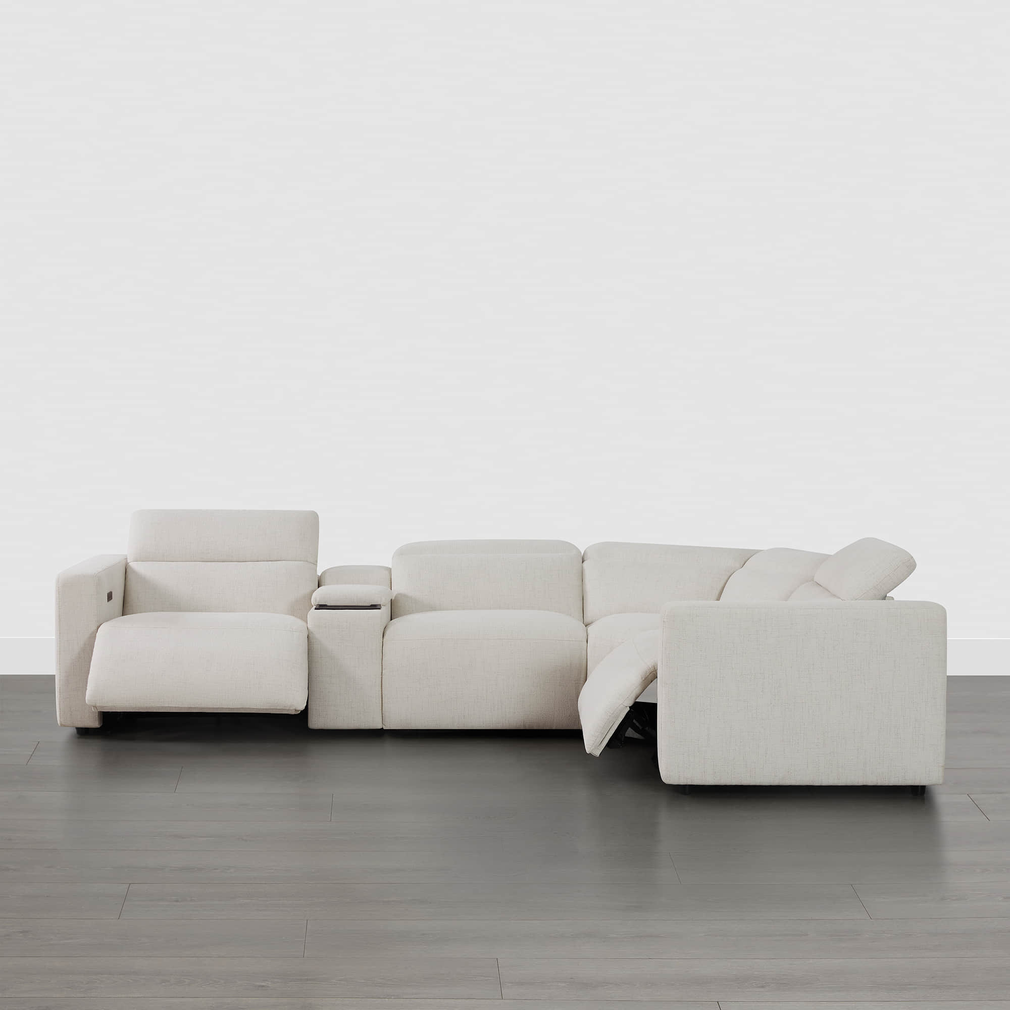 Oliver 4-Seat Wall-hugger Reclining Sectional Sofa with Power Headrest