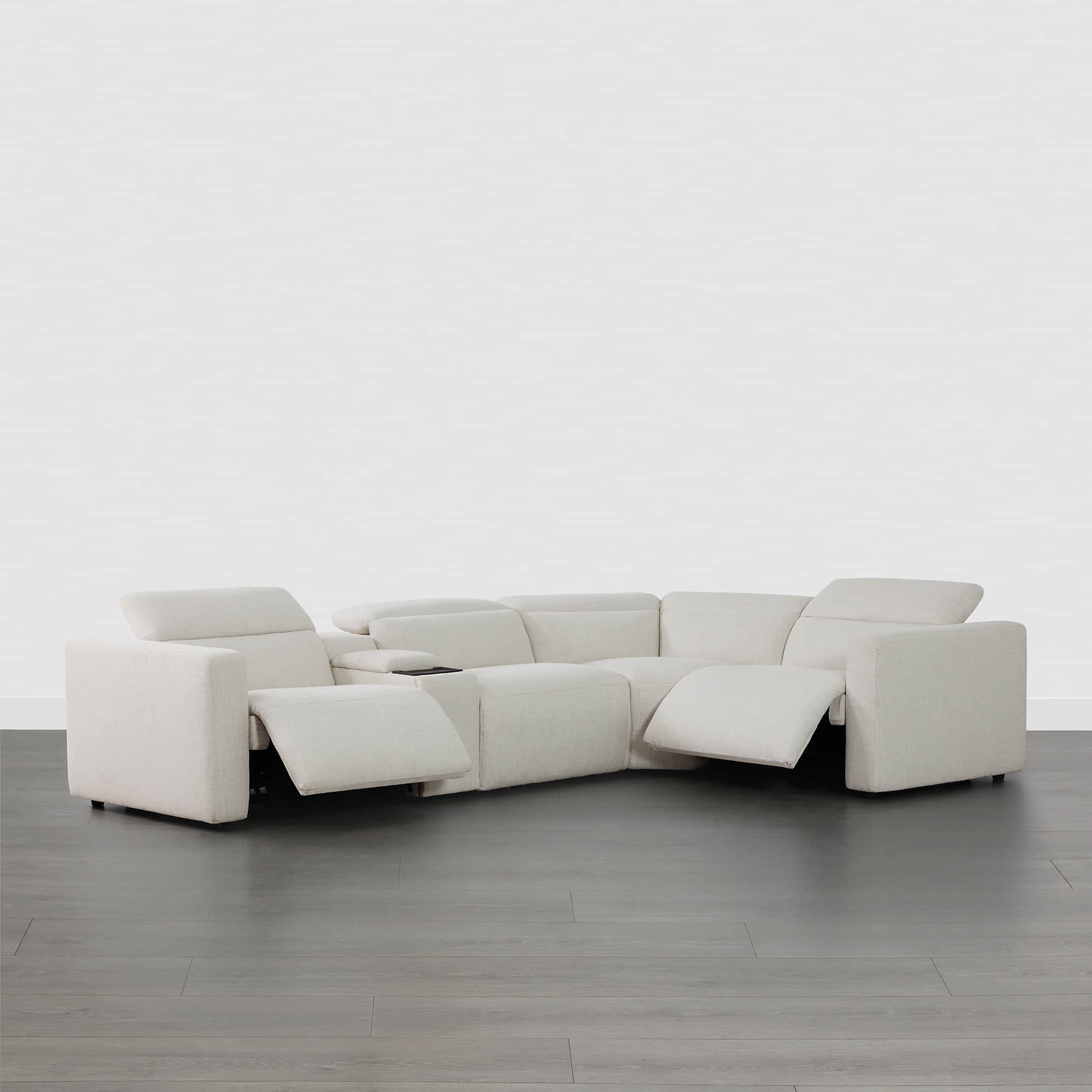 Oliver 4-Seat Wall-hugger Reclining Sectional Sofa with Power Headrest