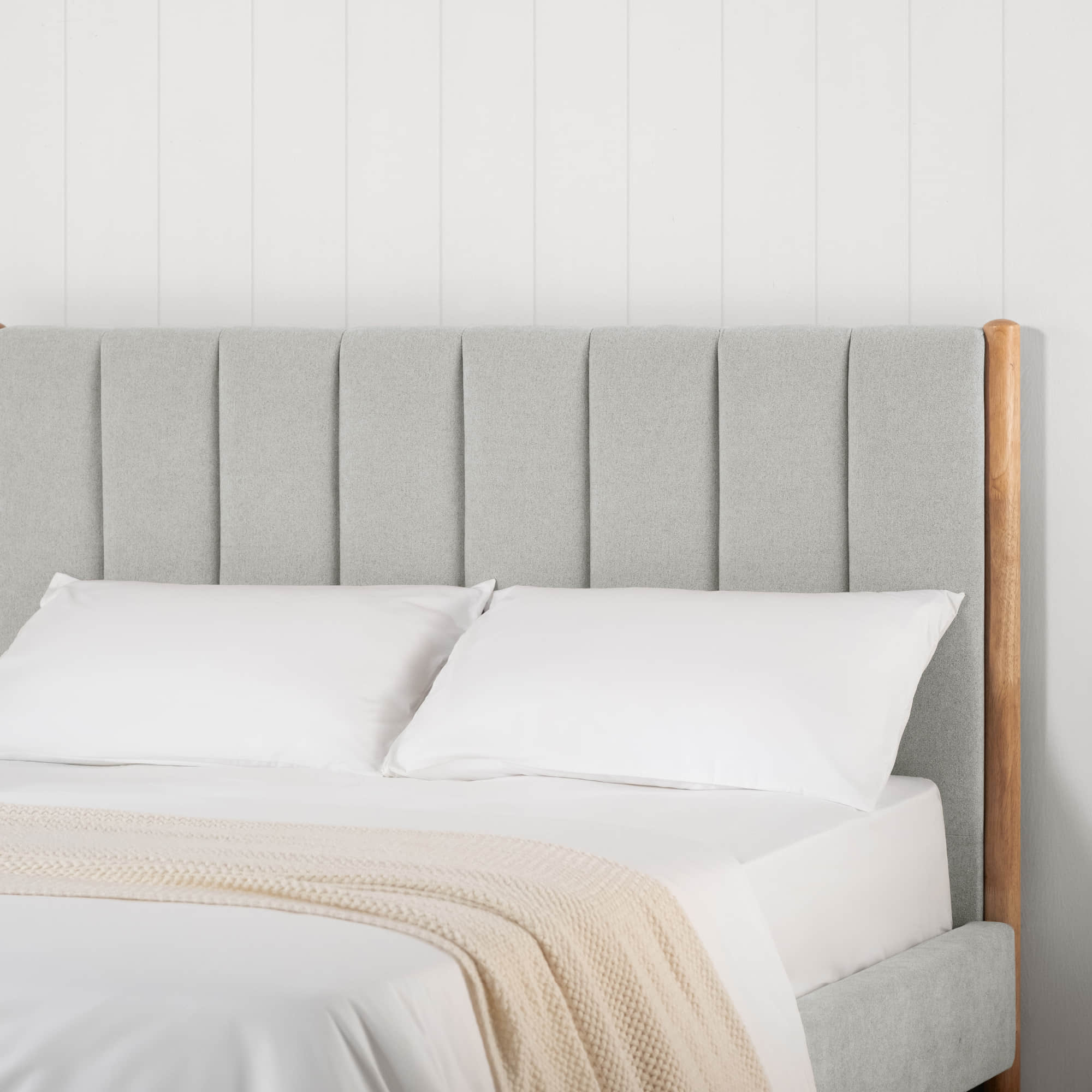 Serene Queen Contemporary Upholstered Platform Bed