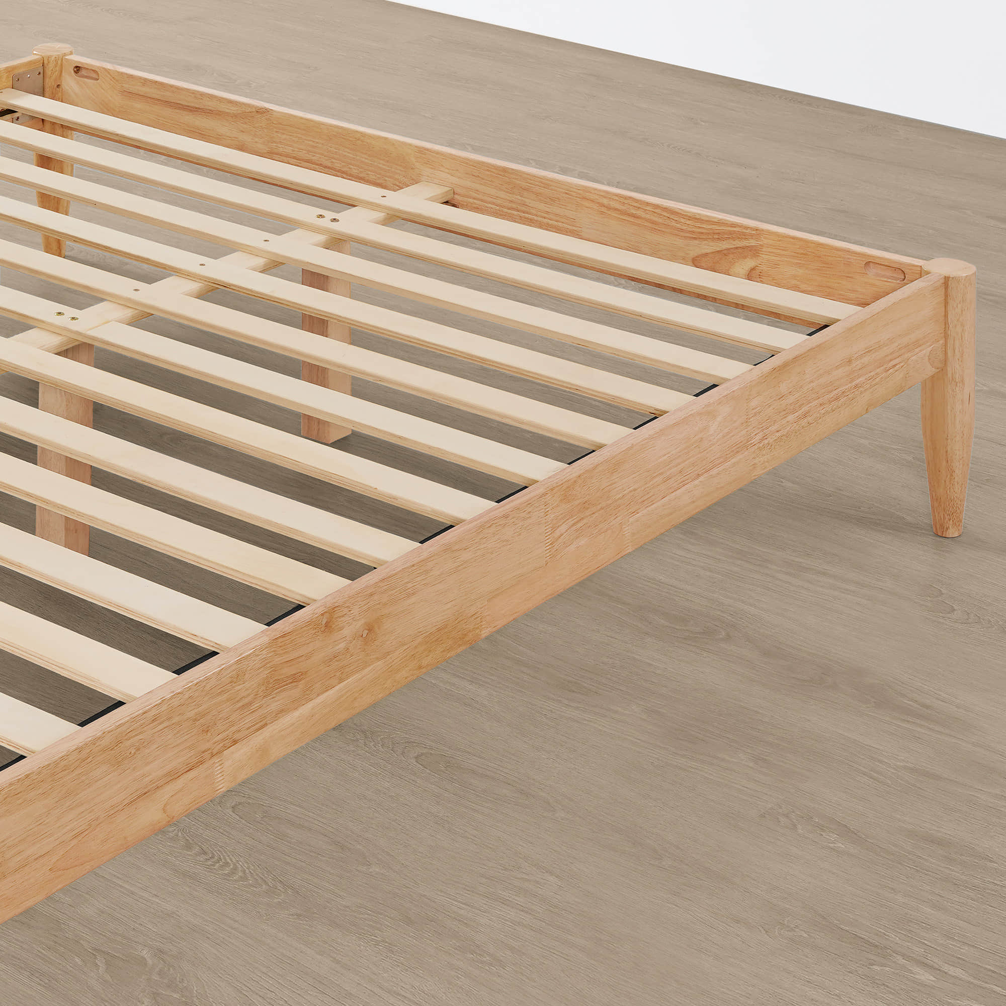 Solace Queen Solid Wood Boucle Upholstered Bed