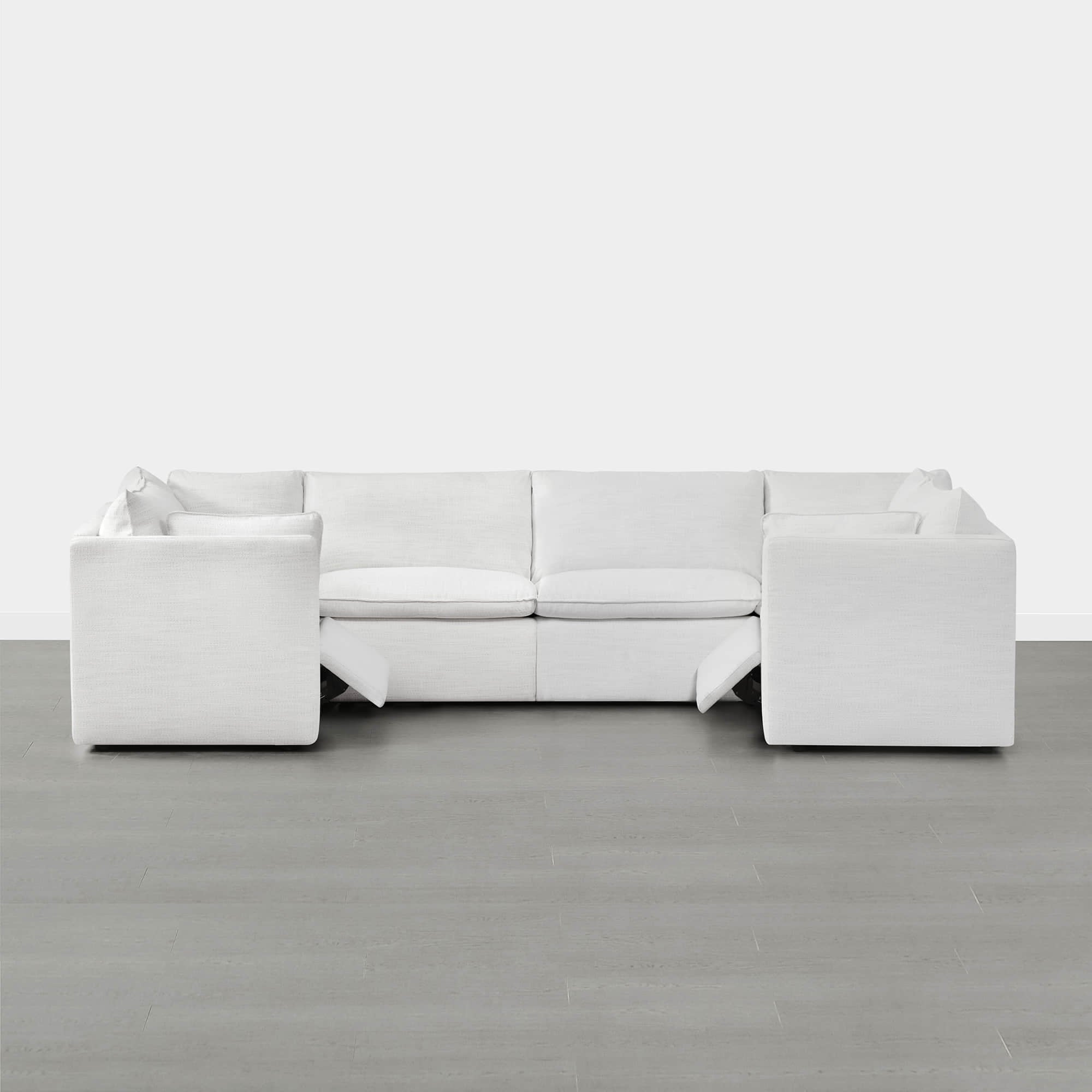 Sophia 6-Piece Feather Power Modular Sofa with Electric Footrests