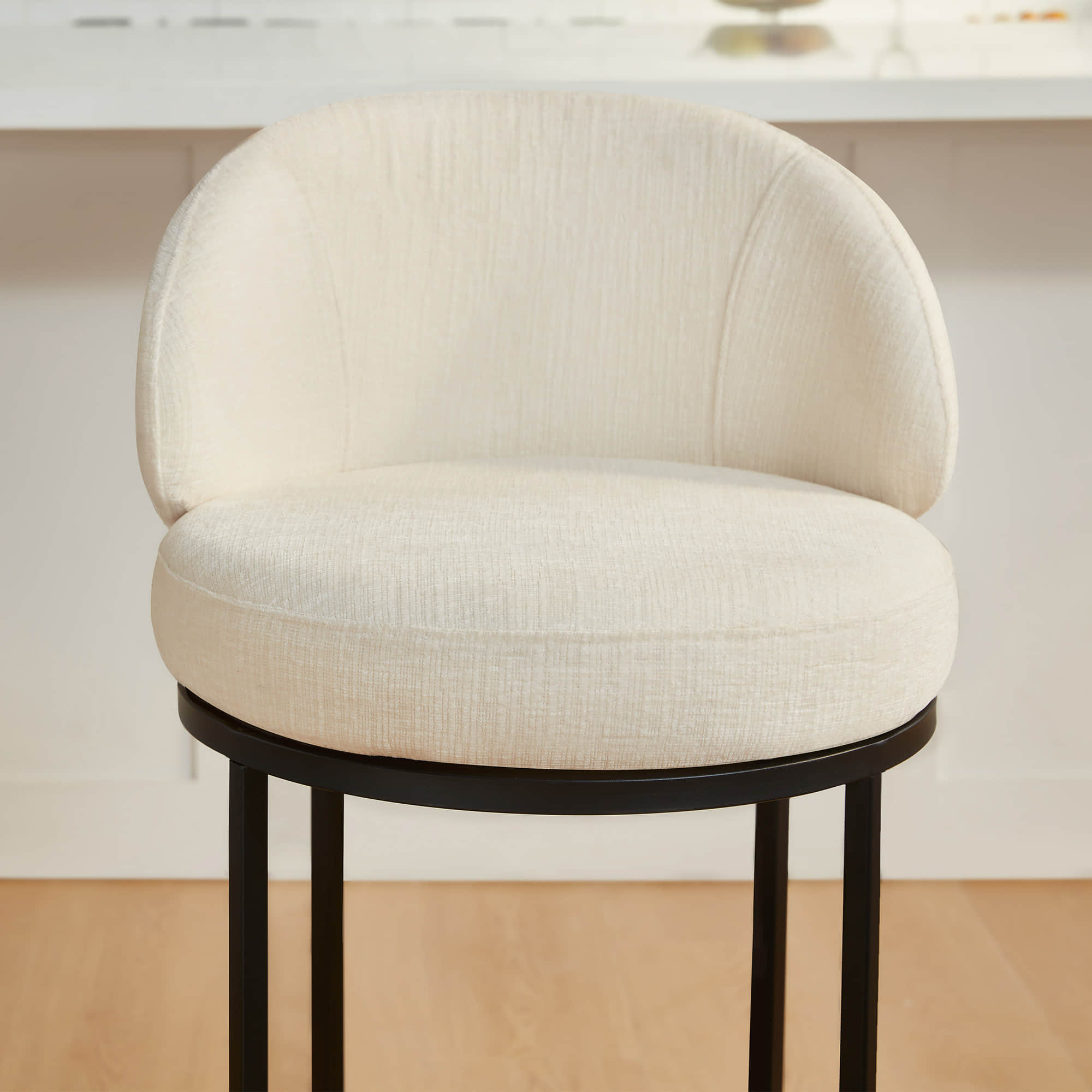 Tanya Modern Chenille Swivel Counter Stool