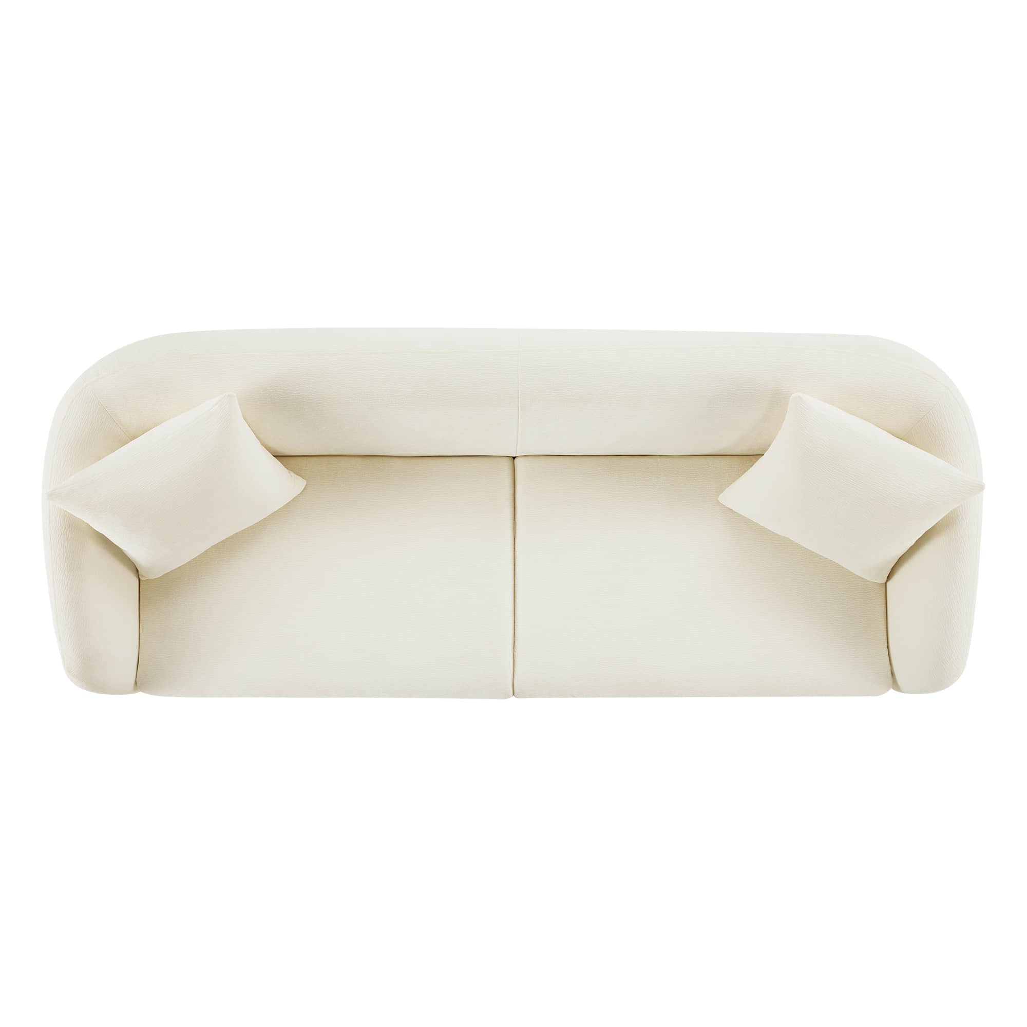 Teleri Modern Curved Chenille Sofa with Solid Birch Wood Legs