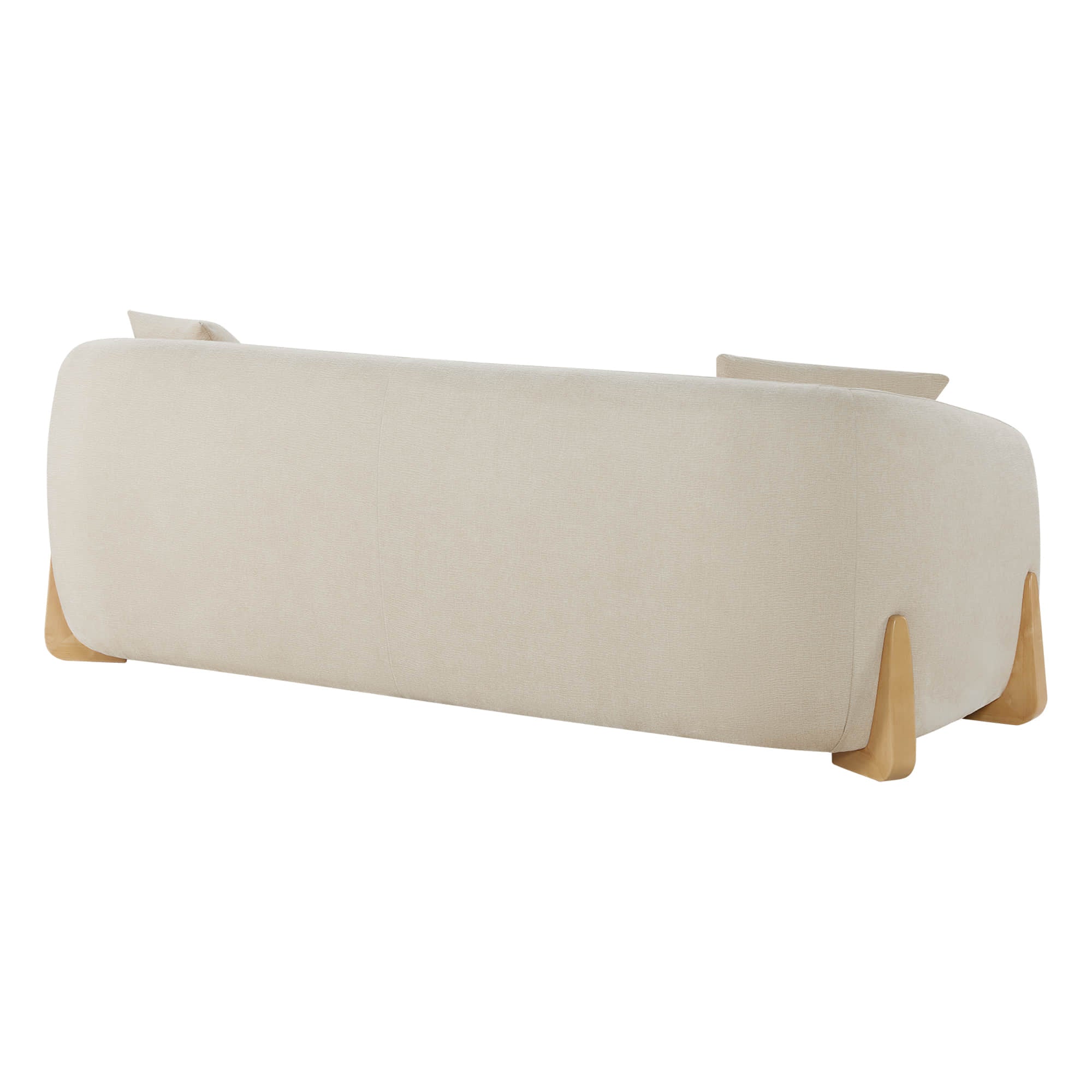 Teleri Modern Curved Chenille Sofa with Solid Birch Wood Legs