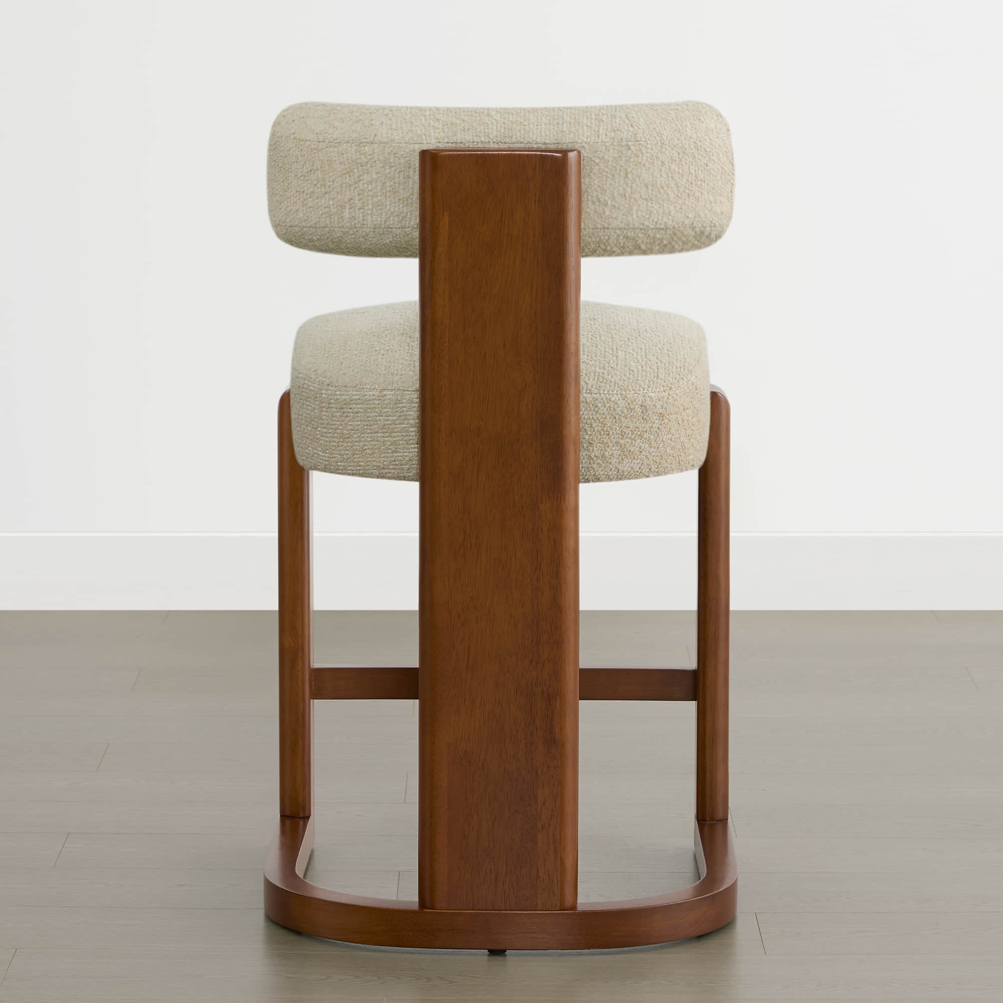 Troy Boucle Counter Stools With Solid Wood