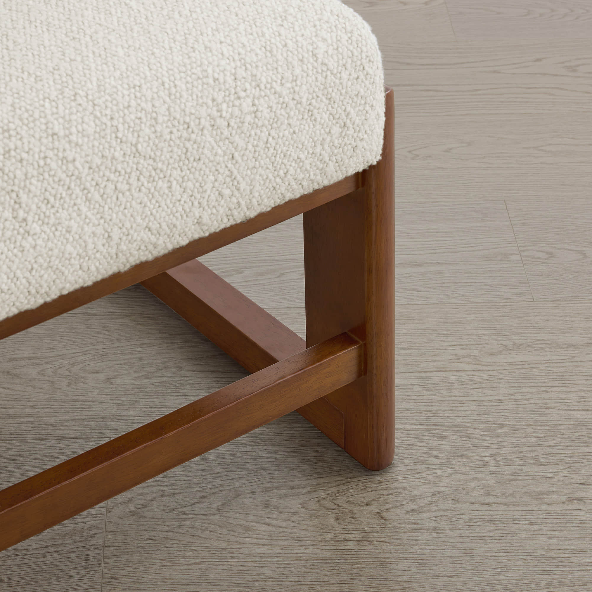 Troy Boucle Dining Chair With Solid Wood