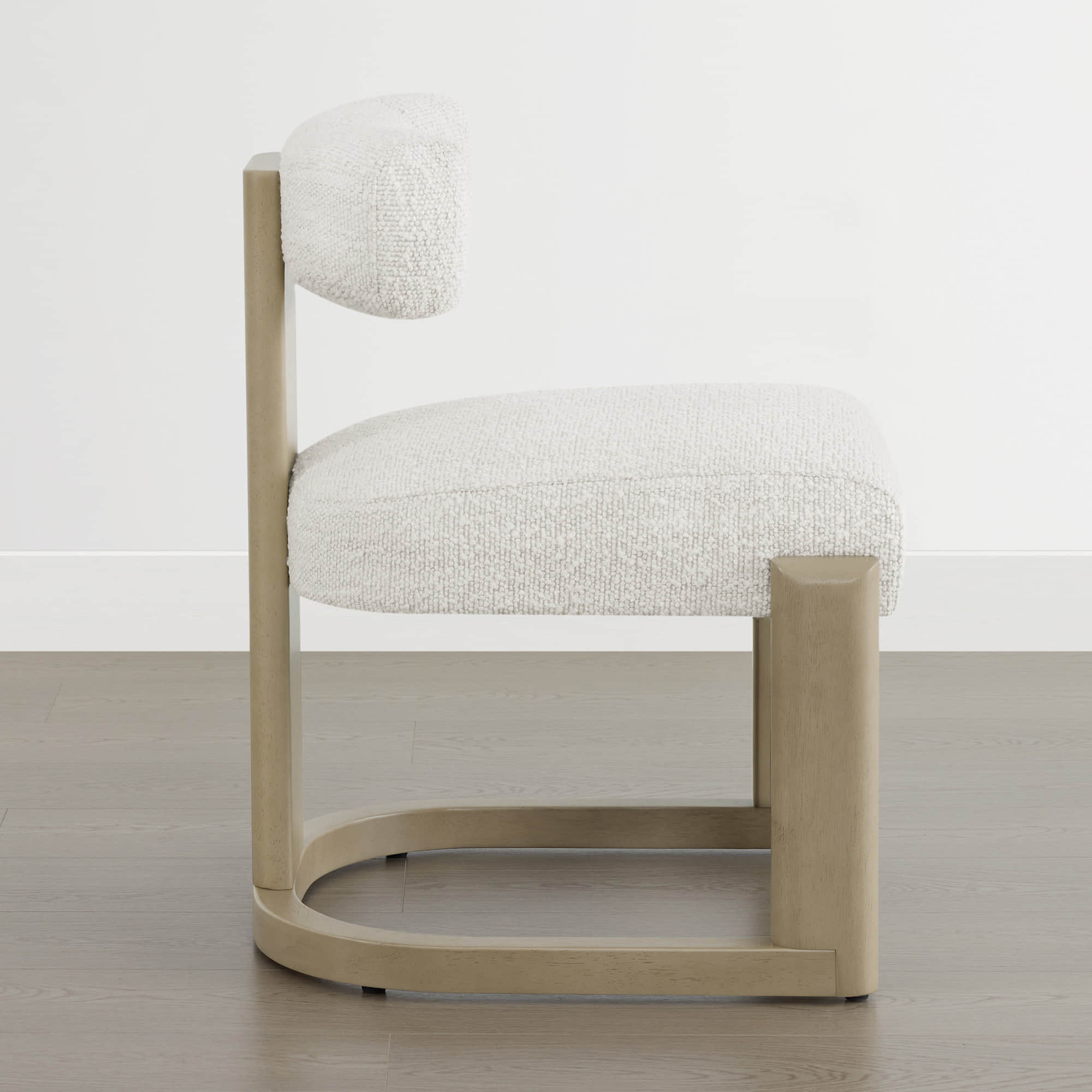 Troy Boucle Dining Chair With Solid Wood