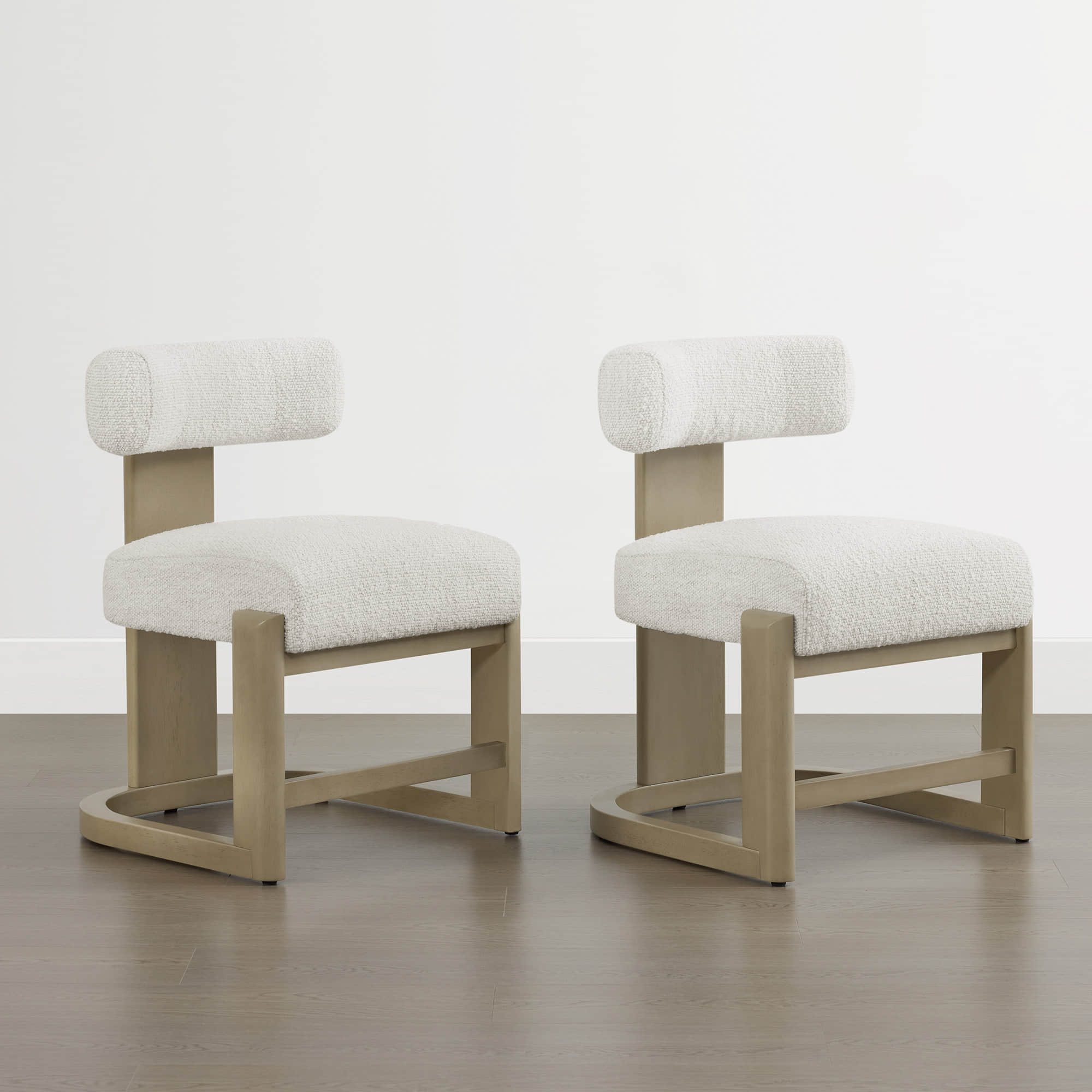 Troy Boucle Dining Chair With Solid Wood