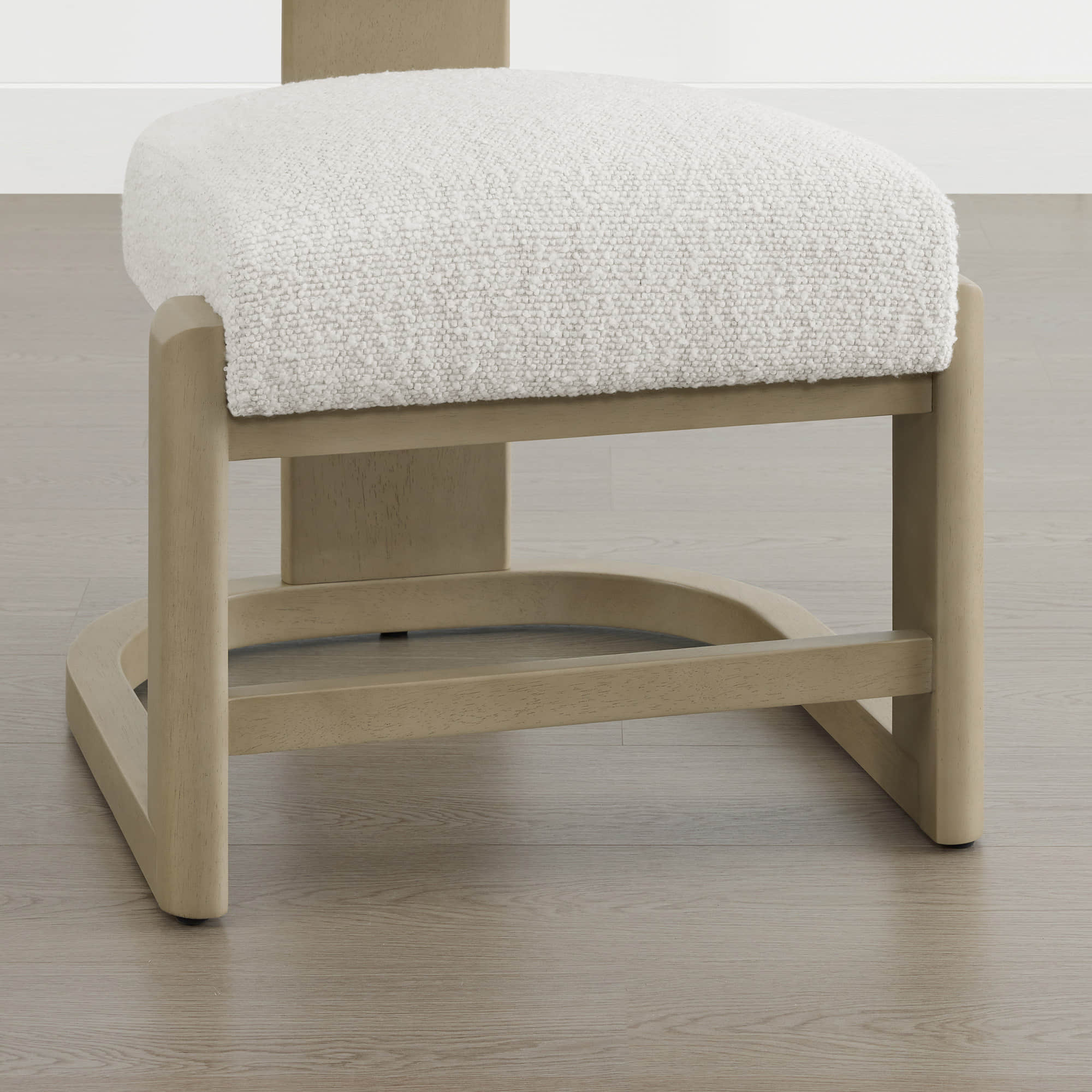 Troy Boucle Dining Chair With Solid Wood