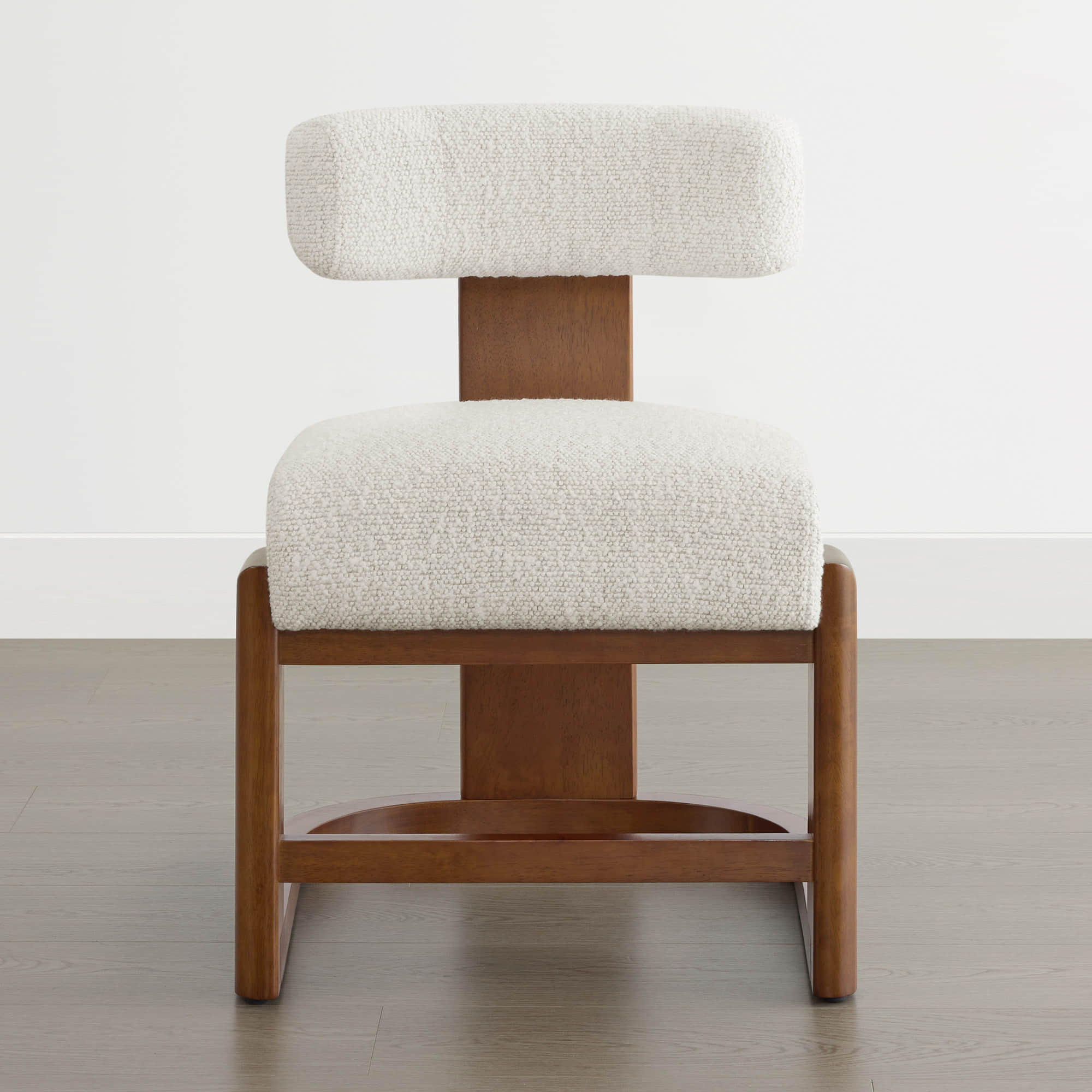 Troy Boucle Dining Chair With Solid Wood