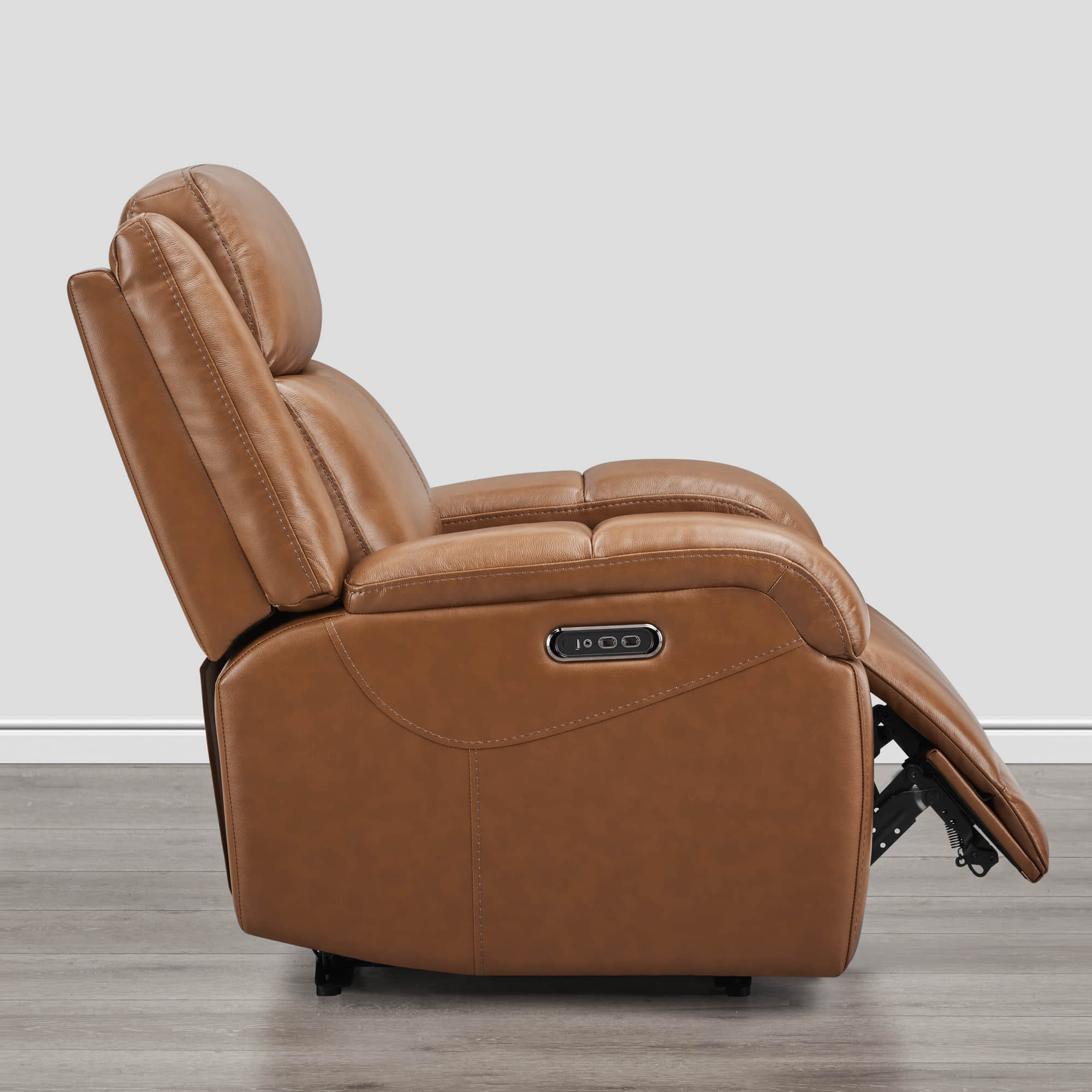 Isaac Genuine Leather Wall Hugger Power Recliner with Power Headrest